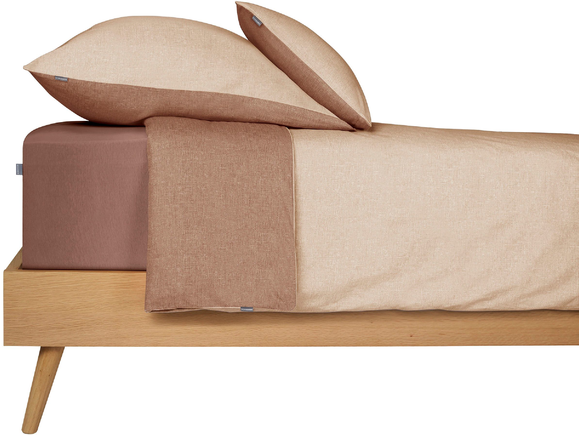Schiesser Kissenhüllen Doubleface aus weicher Baumwolle mit edlem Melangeef günstig online kaufen