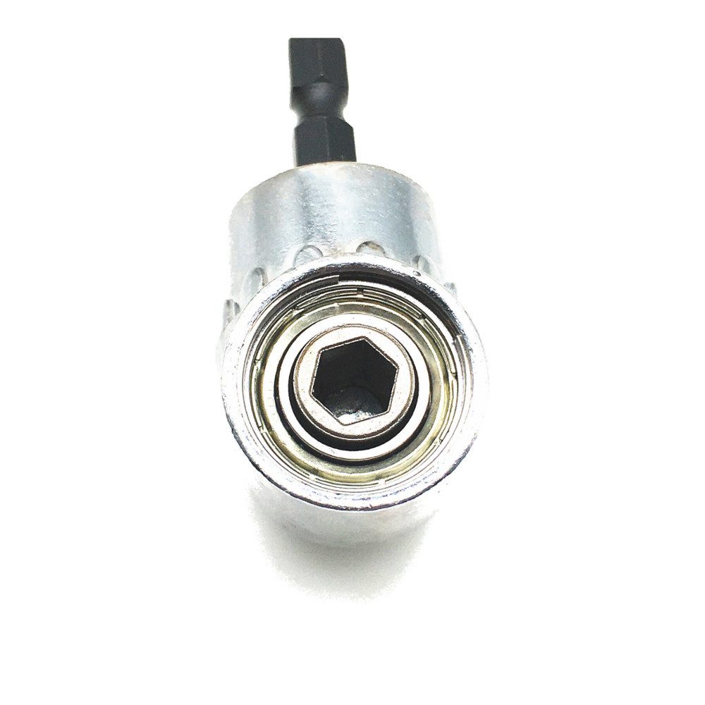 Trade-Shop Winkelgelenk Winkelgetriebe Winkelschrauber Winkelaufsatz Bit für Akkuschrauber, Sechskantaufnahme (6,35mm Schaft HEX 1/4) und 105° Winkel