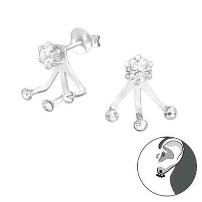 Monkimau Paar Ohrhänger Damen Ohrringe Zirkonia Ohrhänger 925 Silber (Packung), mit Kristallen