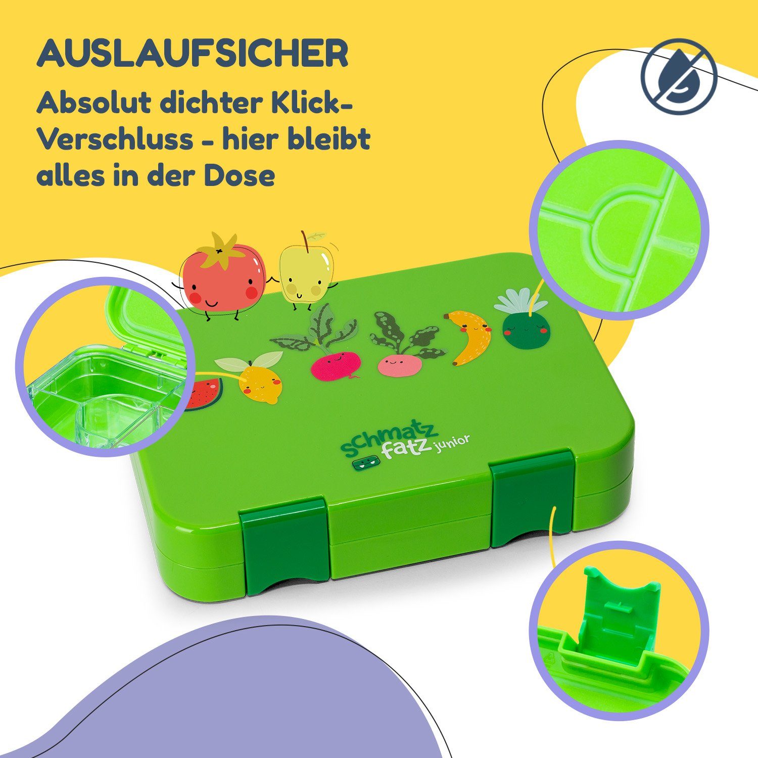 Klarstein junior Lunchbox, Fruit (Packung) Frischhaltedose Green Kunststoff,