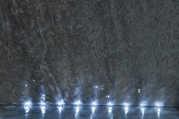 Köhko Zimmerbrunnen ca. 78 CM Kombination aus Naturstein und Edelstahl Wasserfall mit LED