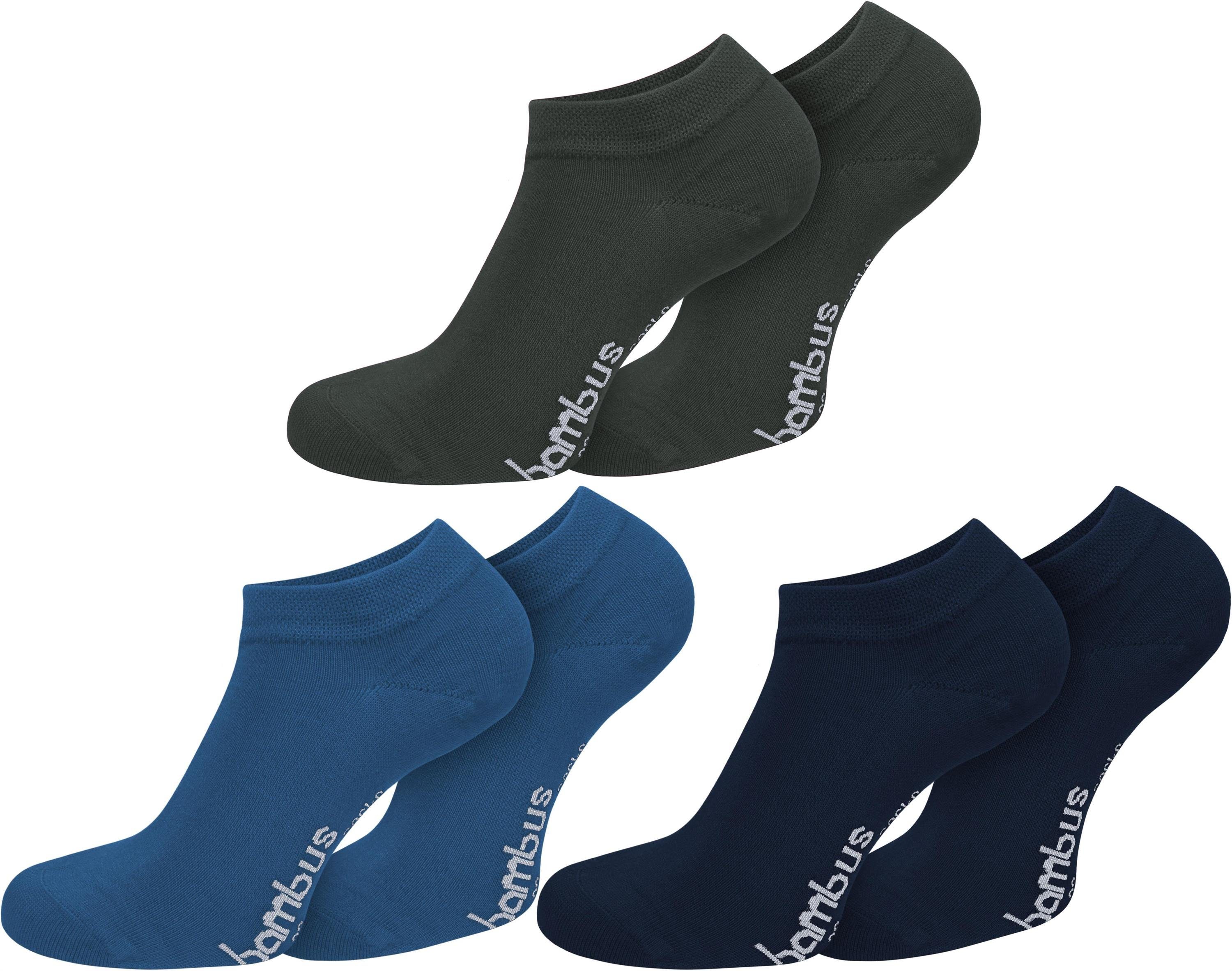 durch Paar seidenweich (6er-Set, 6 Paar) normani Bambus-Gesundheitssocken Sneakers Sneakersocken 6 Anthrazit/Blau/Marine Viskose