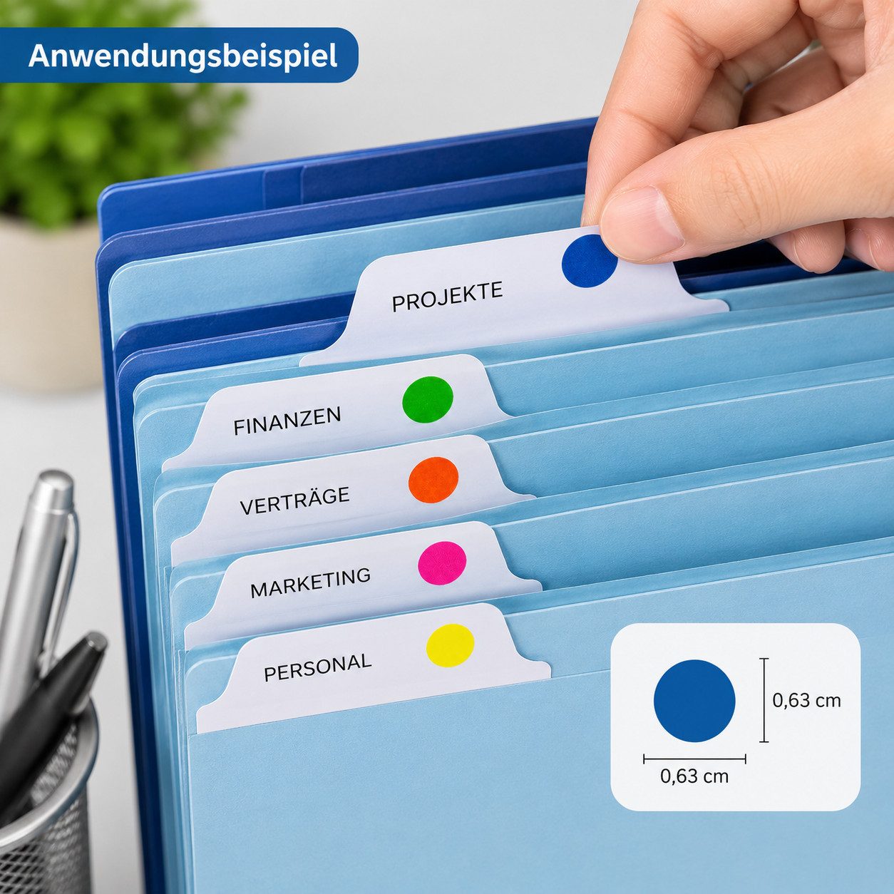 Ware aus aller Welt Aufkleber 8000 Markierungspunkte selbstklebend 0,63 cm 8 Farben Klebepunkte, (8000tlg) – Bild 5 von 5