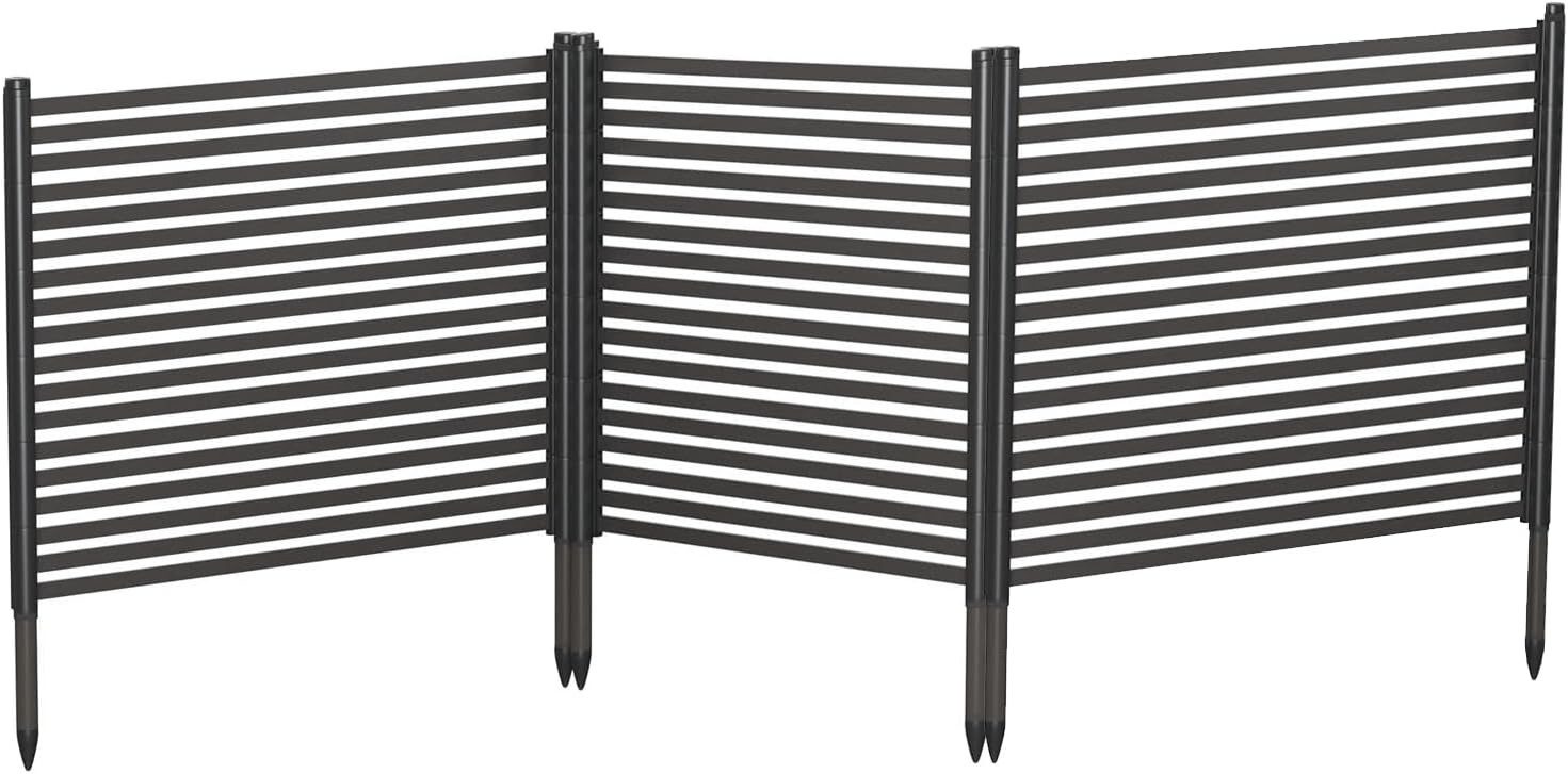 GarveeMore Gartenzaun 3 Stück Sichtschutzzaun, Freistehender dekorativer Zaun 270*124cm