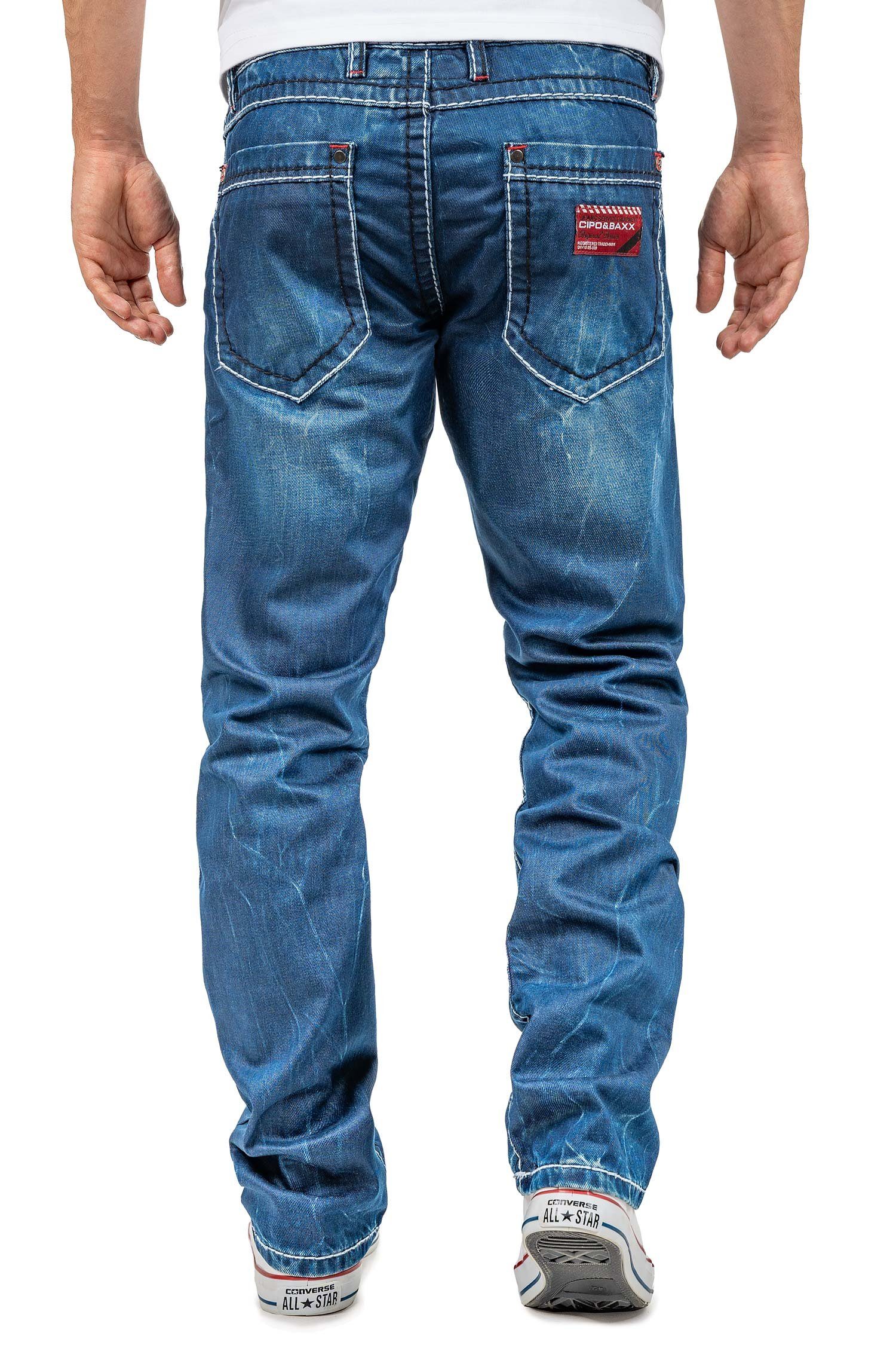 Baxx & BA-CD709 Hose Verzierungen Stylischen mit Straight-Jeans Casual Cipo