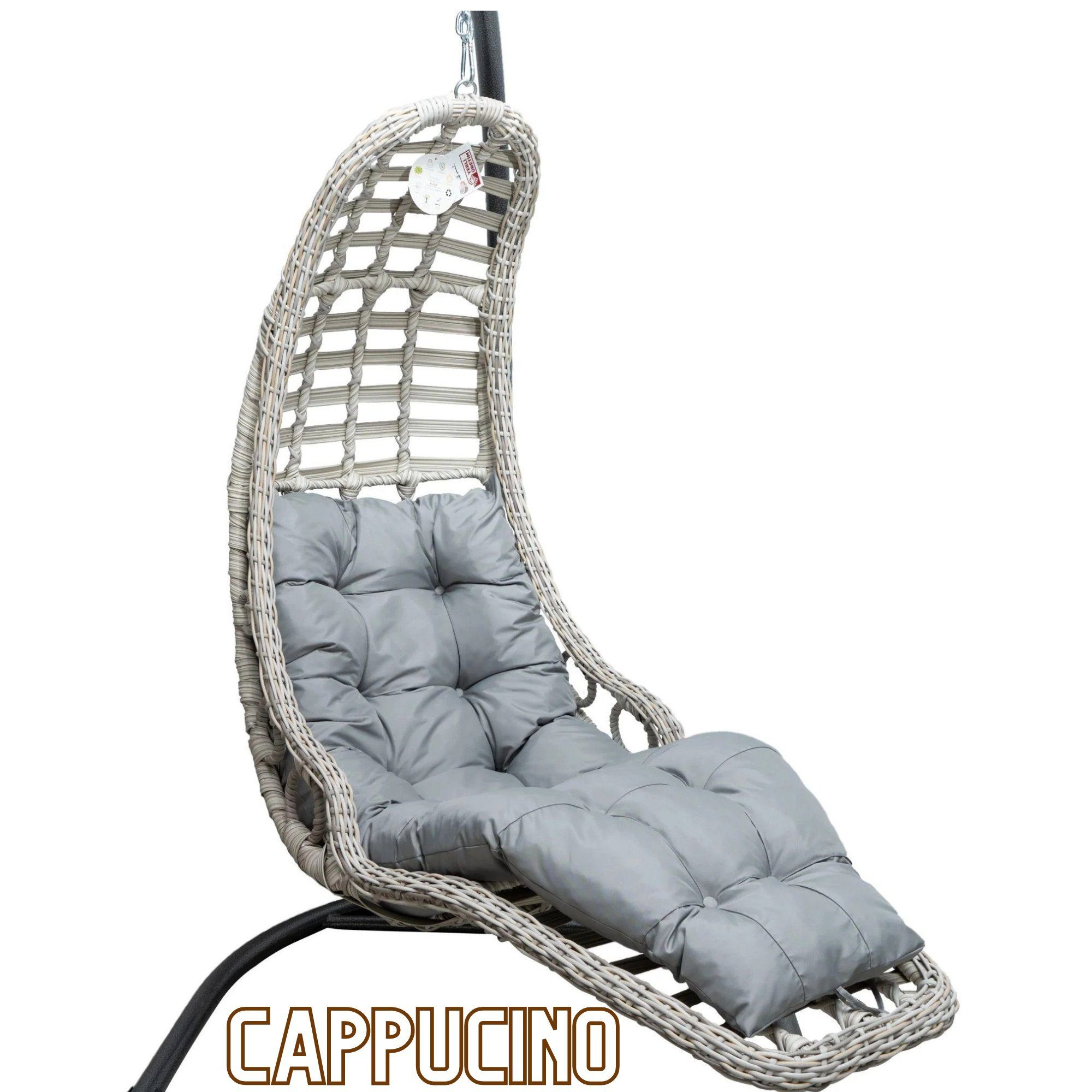 Capri Swing mit Cappuccino Gestell Kg Hängesessel Rattan Hängekorb Garten Bodrum Capri 120 Hängesessel