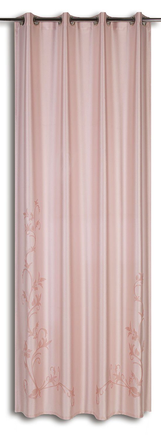 EXPERIENCE Vorhang Ösenschal Uni Seitenschal Vorhang Luana Rosa Mint Grün mit 8 Ösen Jacquard (1 St), Ösen, blickdicht, Jacquard, Serie Elfe