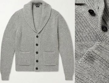 Tom Ford Strickjacke TOM FORD Shawl Collar Cable-Knit Cardigan Jacket Strick-Jacke Pullover