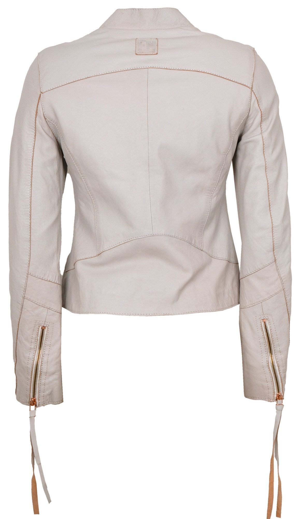 Freaky Nation Lederjacke New Elina-FN Freaky Nation - Damen Lederjacke Lammnappa weiß antik