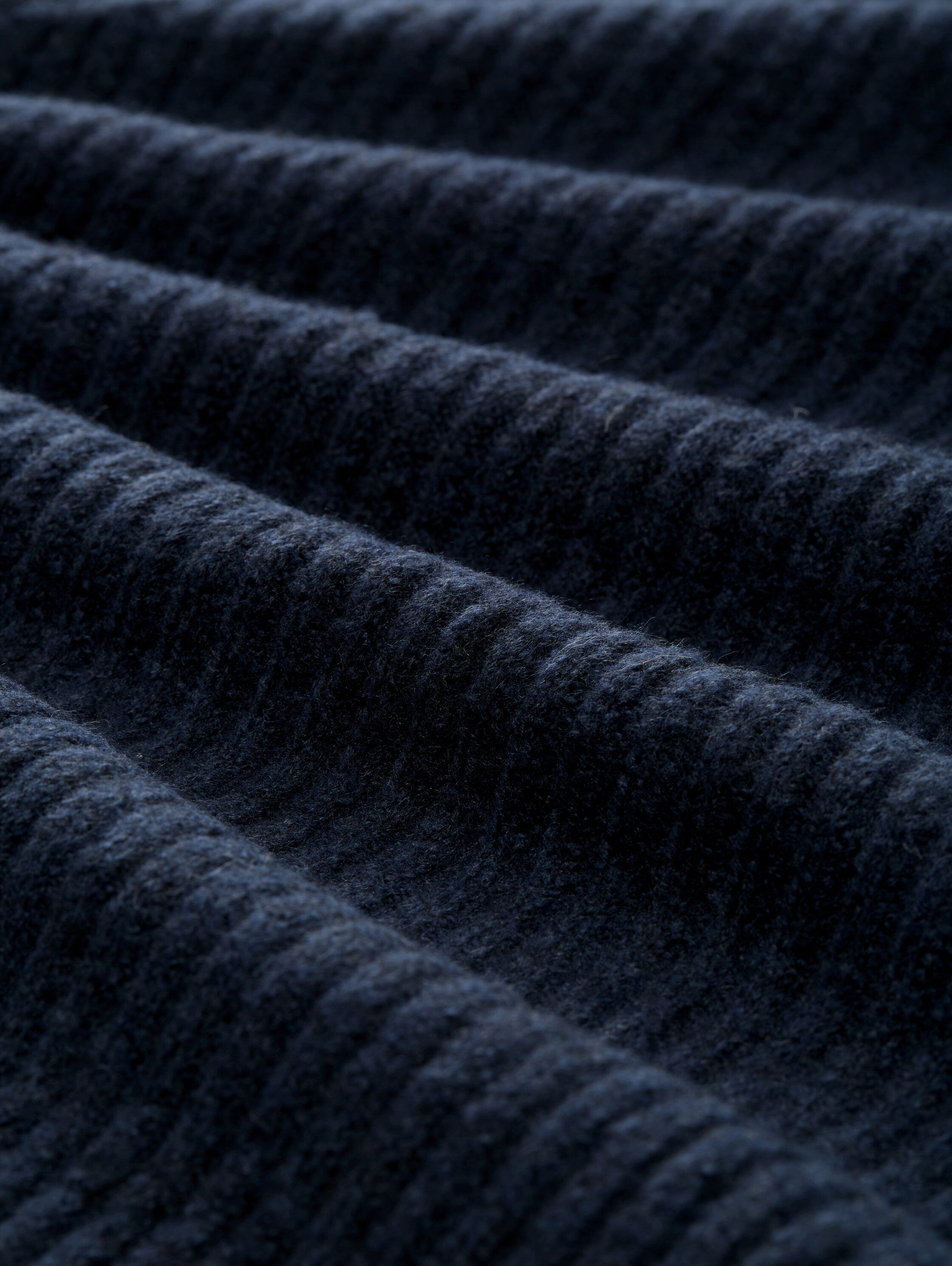 TOM TAILOR Denim V-Ausschnitt-Pullover mit Stehkragen