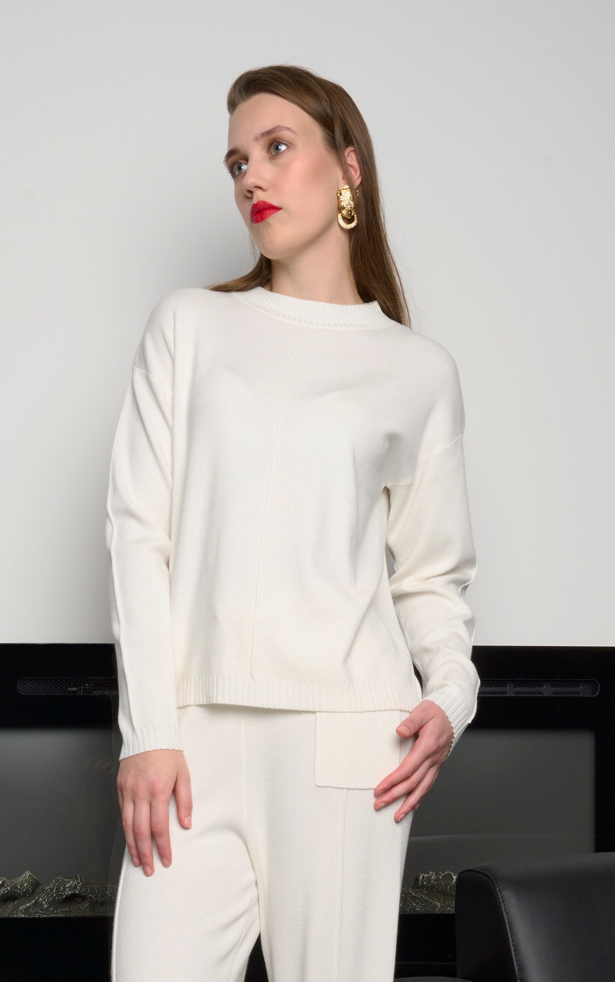 Passioni Strickpullover mit geripptem Stehkragen günstig online kaufen