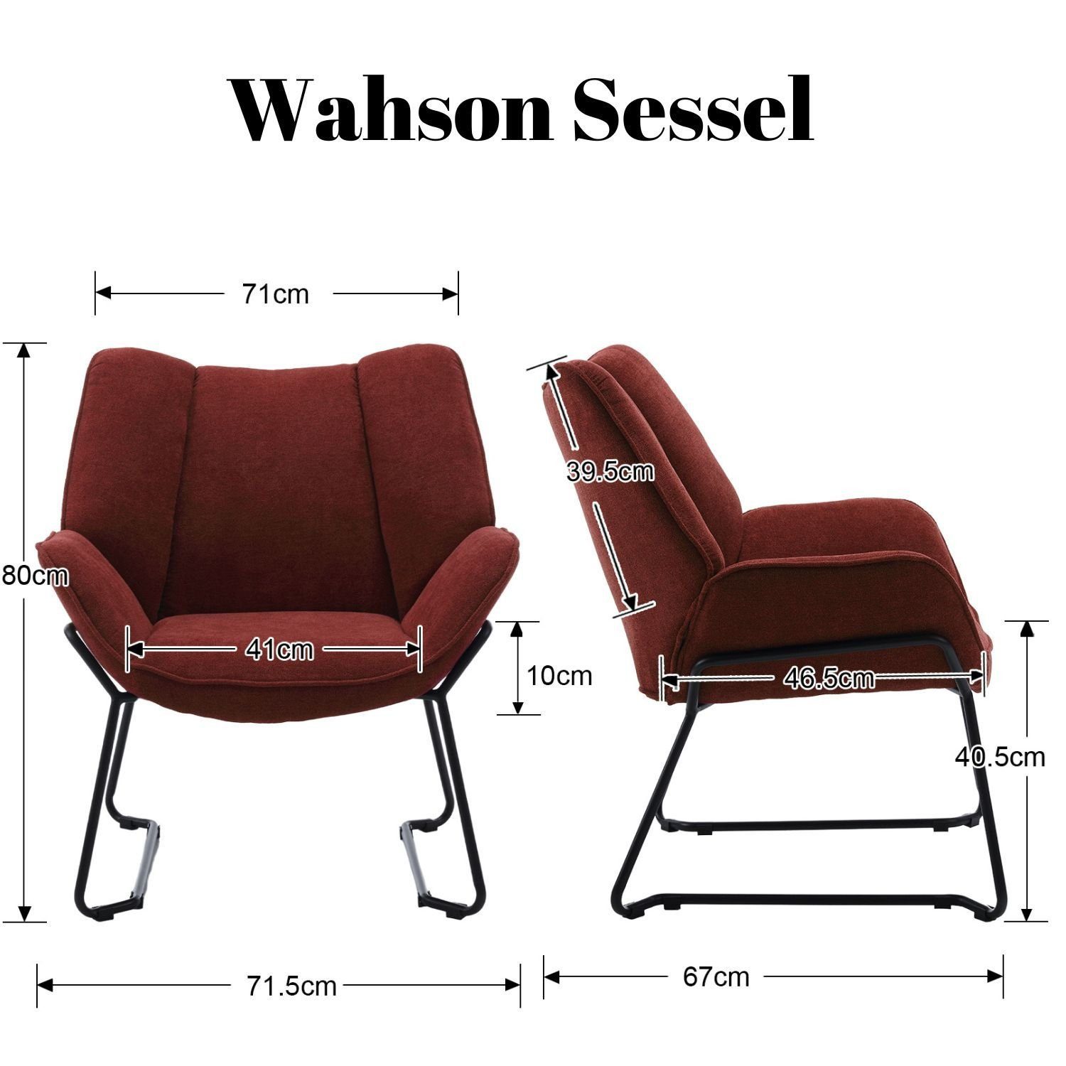WAHSON OFFICE CHAIRS Loungesessel Sessel Wohnzimmer Einzelsofa Relaxsessel