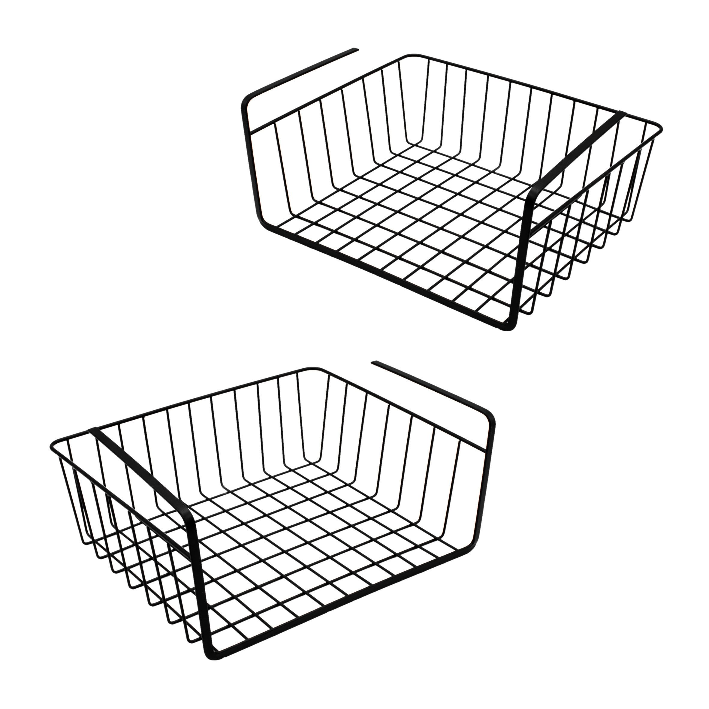Spetebo Regalkorb Unterregal Hängekorb aus Metall 2er Set schwarz (Anzahl, günstig online kaufen