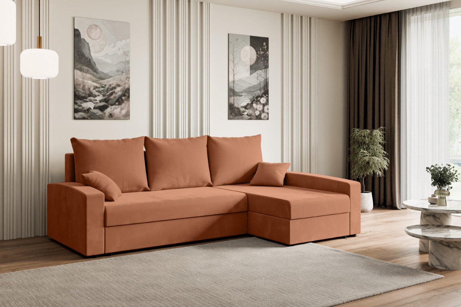 ALTDECOR Ecksofa ALESIA-L, Couch mit Schlaffunktion, Wohnzimmer - Wohnlandschaft, Corner Sofa Bett Eckcouch Couch L-Form Schlafcouch Ausziehbar