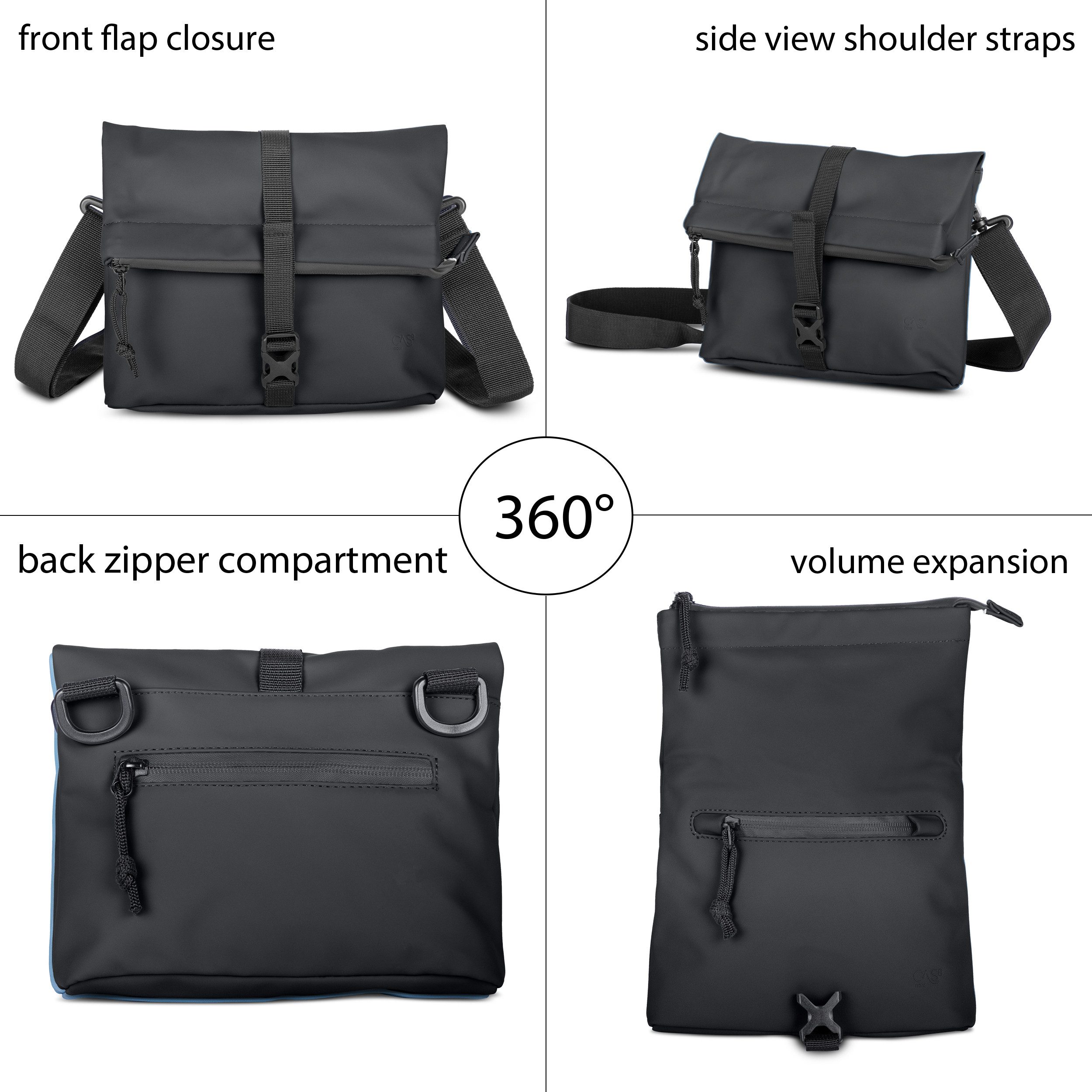 Cas8 Umhängetasche SOHO 501 - Damenhandtasche, Tasche sportlich, Schultertasche