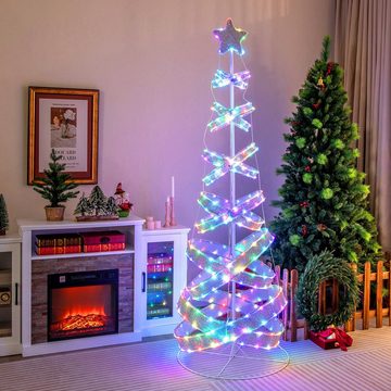 COSTWAY Dekobaum, 210cm LED Spiral Weihnachtsbaum mit 341 LEDs & 34 Lichtmodi