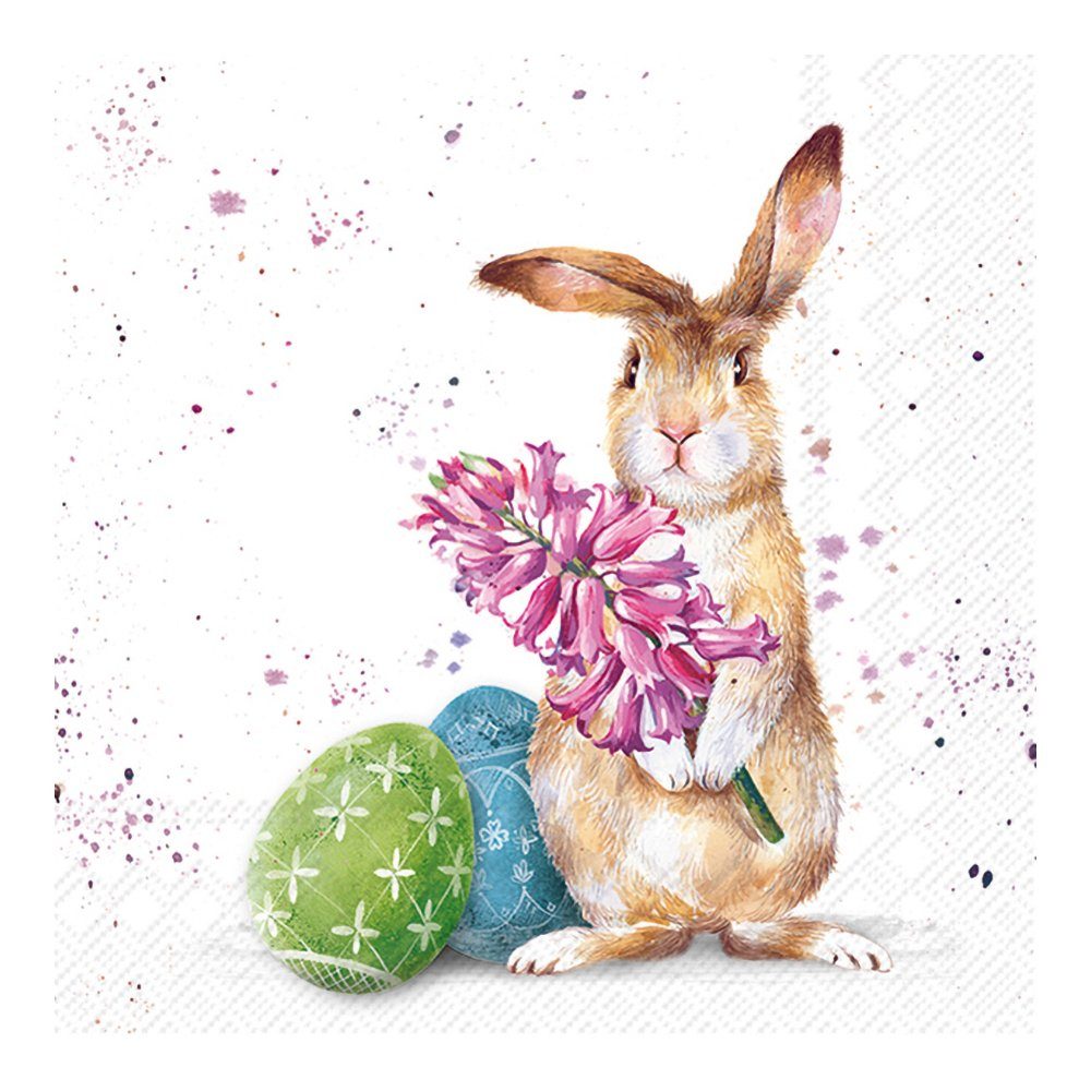 IHR Papierserviette Splashy Bunny, (20 St), 33 cm x 33 cm