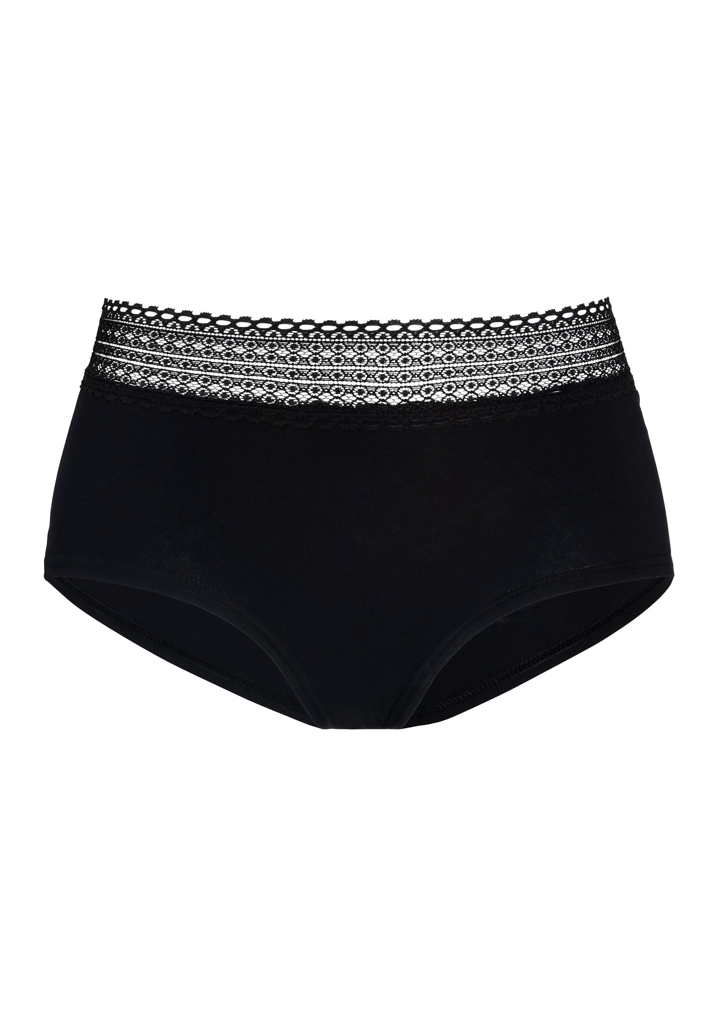 s.Oliver Panty (3er-Pack) aus elastischer Baumwoll-Qualität mit grafischer Spitze – Bild 4 von 5