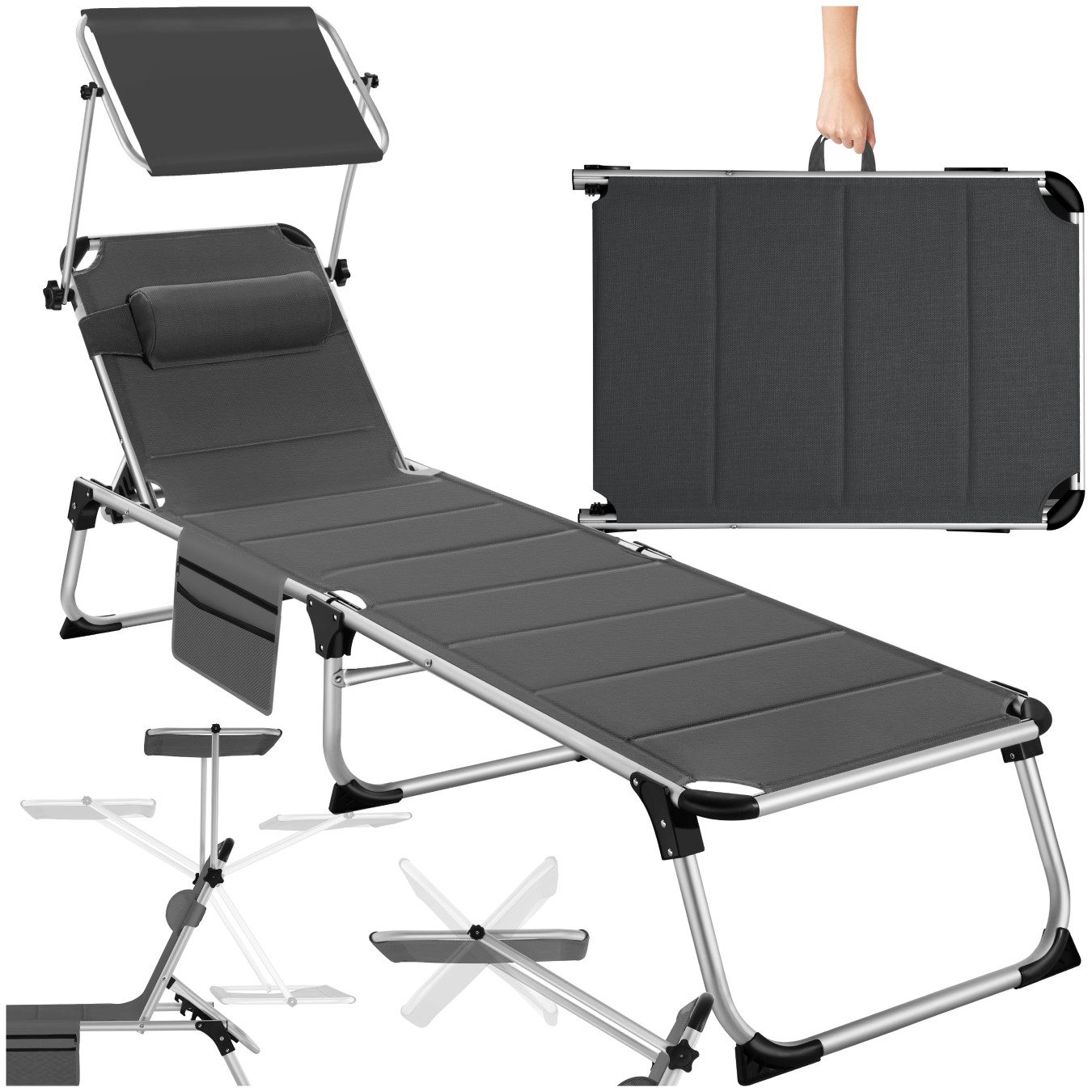 tectake Gartenliege Sonnenliege, 1 St., Sonnenliege mit Klappfunktion und s günstig online kaufen