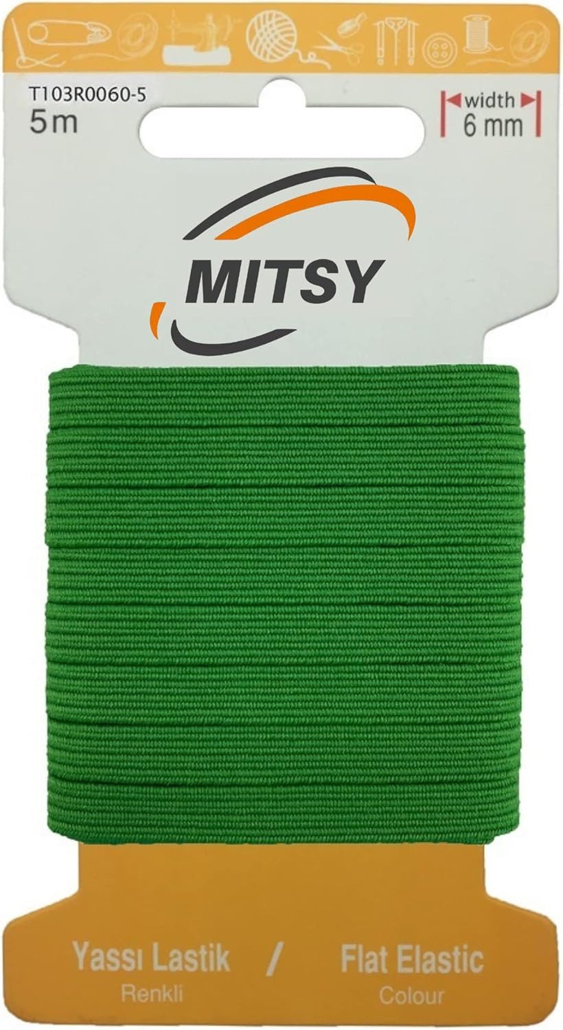 MITSY Gummibänder elastisches Gummiband 1,5/3/5/6/8/10/20/30 mm Gummilitze 5/10/25/100 m, Reißfest, Stark für Kleidung & DIY, ISO 9001/14001/OHSAS zertifiziert
