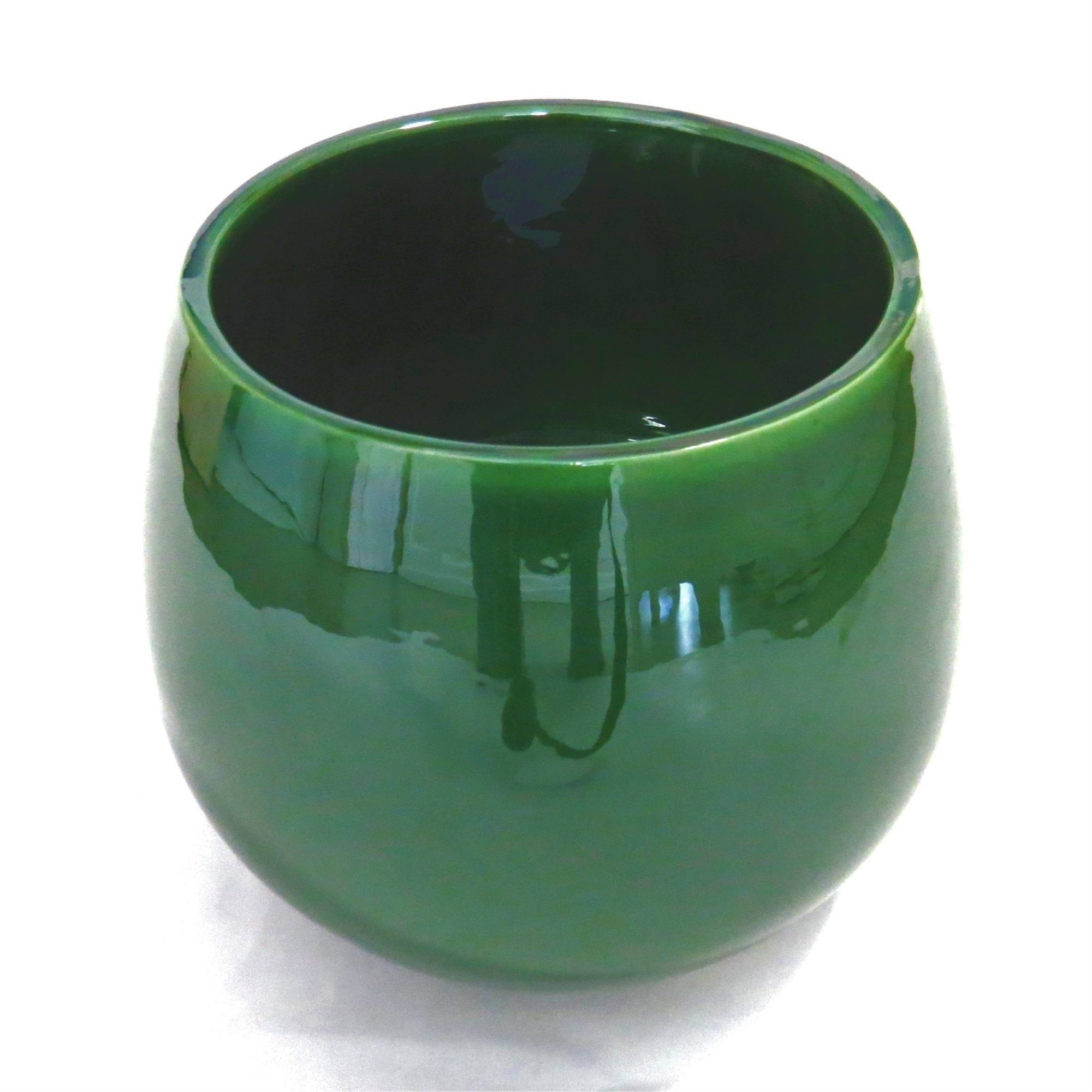 Übertopf Übertopf Vase Grün 20 cm, Vintage 20 Rund x Vintage Grün Porzellan