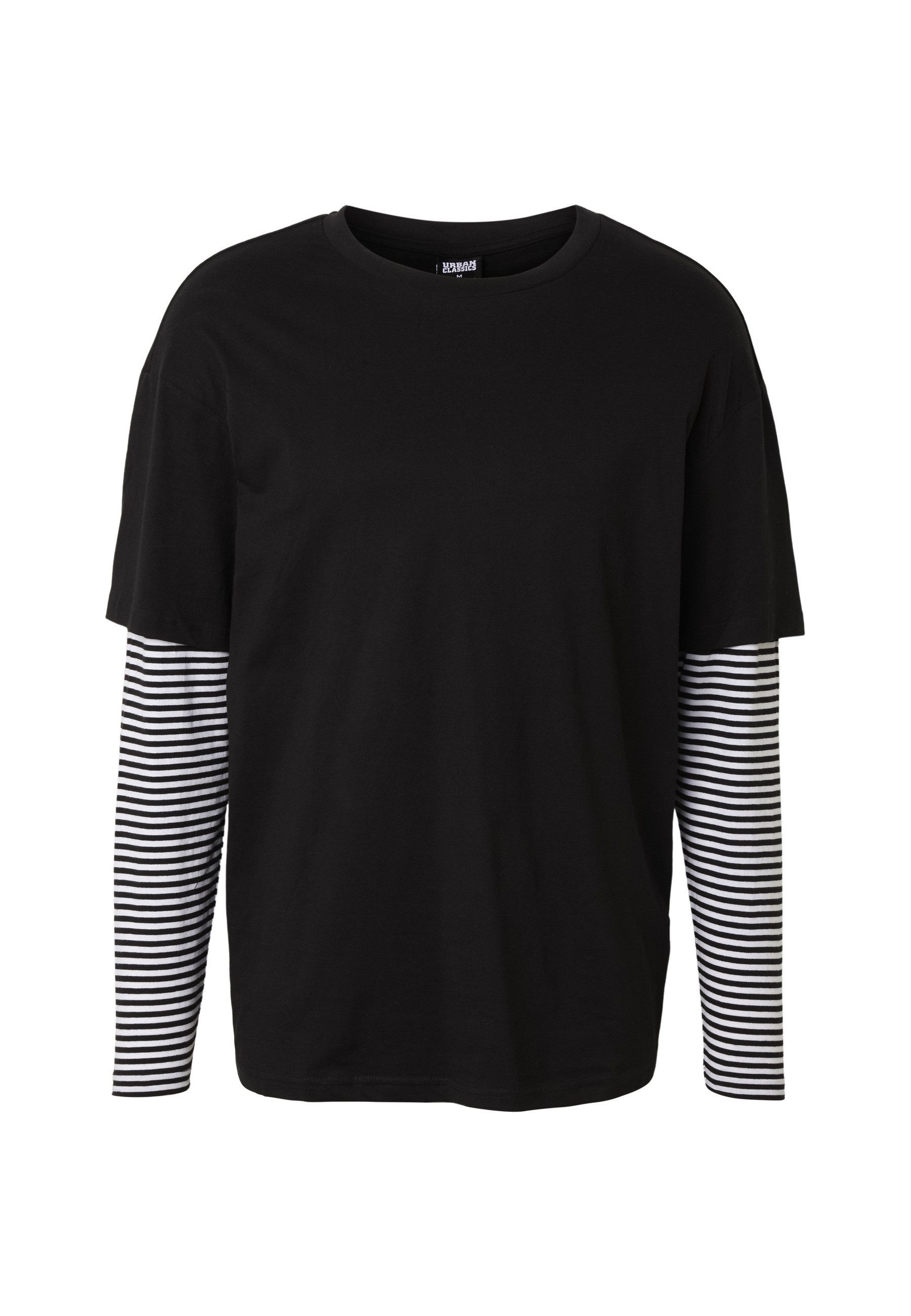 URBAN CLASSICS Longsleeve Urban Classics Herren Oversized Double Layer Striped LS Tee (1-tlg)