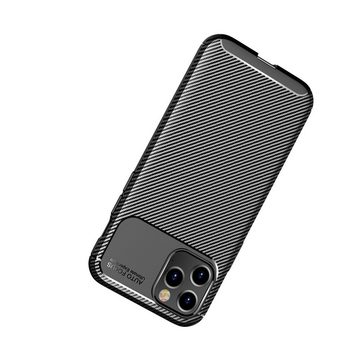 CoverKingz Handyhülle Hülle für Apple iPhone 12 Pro Max Handyhülle Silikon Case Cover 16,95 cm (6,68 Zoll), Handyhülle Bumper Silikoncover Softcase Carbonfarben