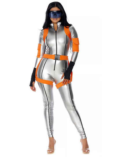 Forplay Kostüm Sexy Silver Spacesuit Kostüm, Die Zukunft wird hauteng: futuristischer Jumpsuit from outta space