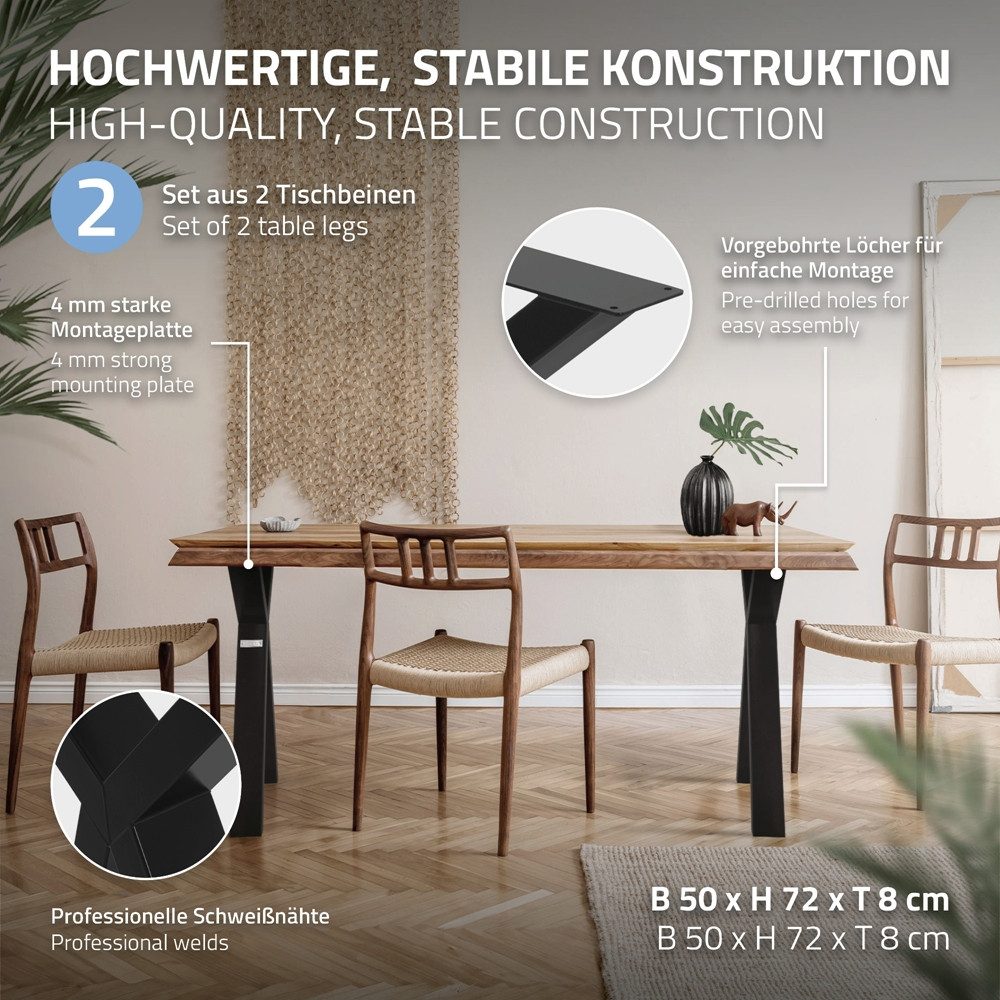 ML-DESIGN Tischbein 2er Set Tischgestell Tischkufen günstig online kaufen