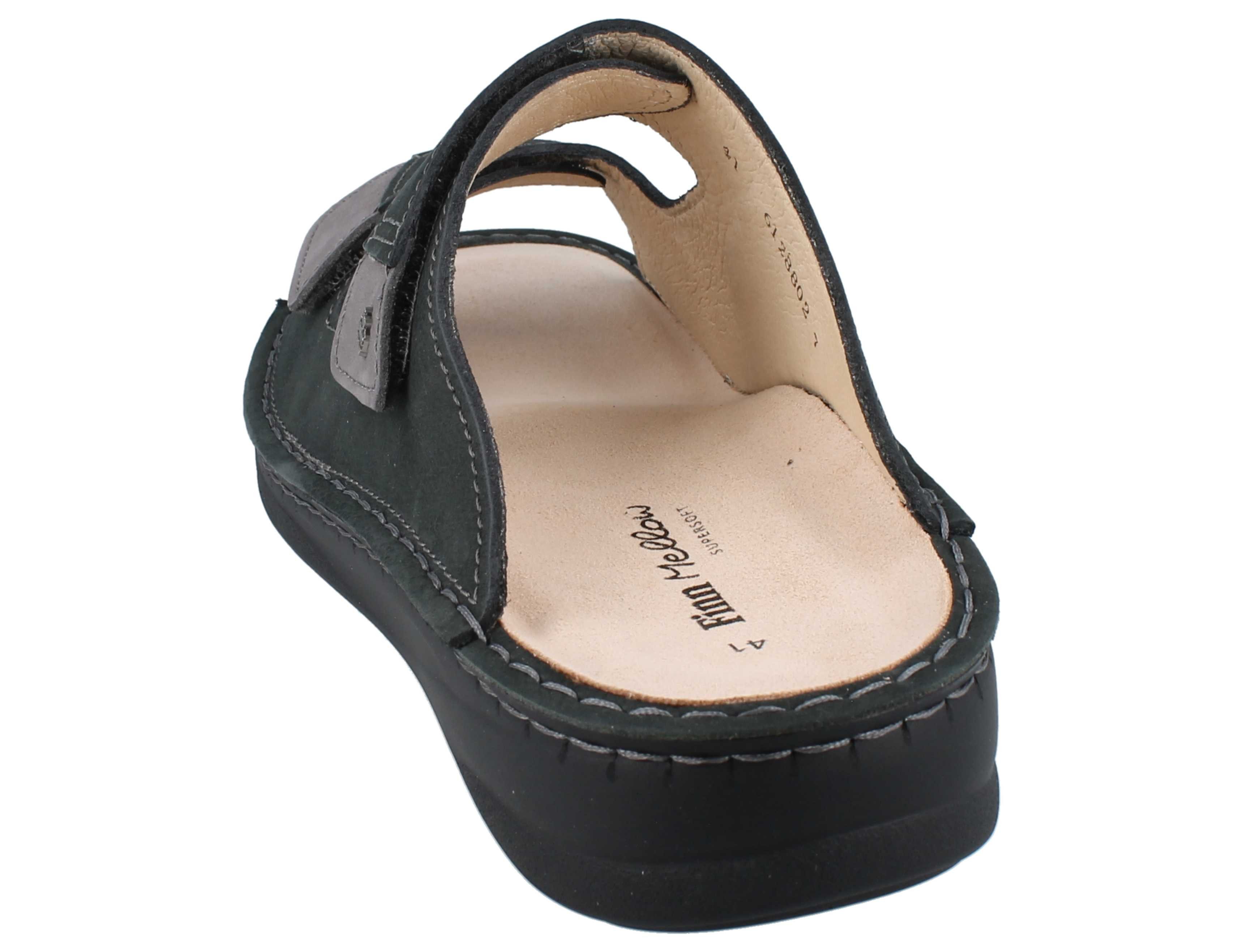 Finn Comfort FINN COMFORT Psara Herren Pantolette grau grigio Nubukleder - Größe: Hausschuh Wechselfußbett