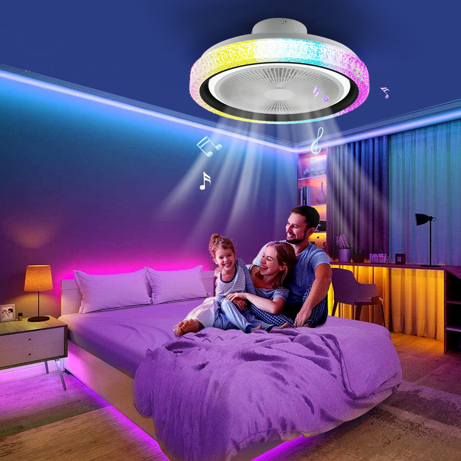 oyajia LED Deckenleuchte 50W Musik RGB günstig online kaufen