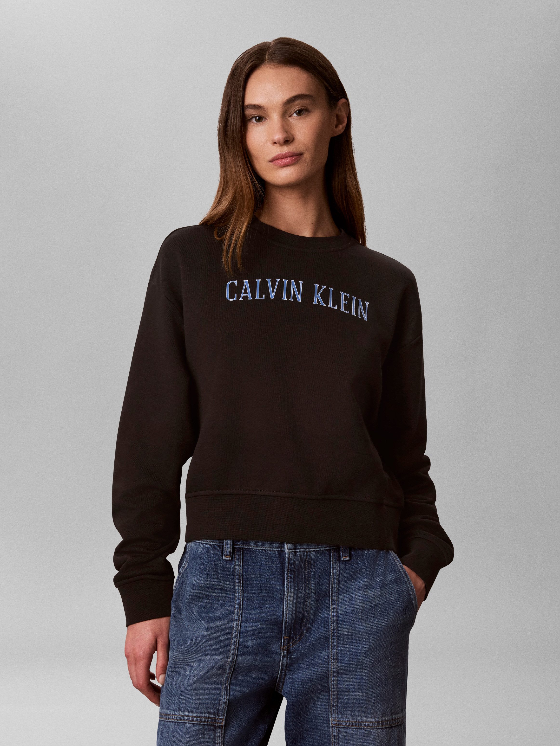 Calvin Klein Jeans Sweatshirt Rundhalsausschnitt, cropped, Logoschriftzug