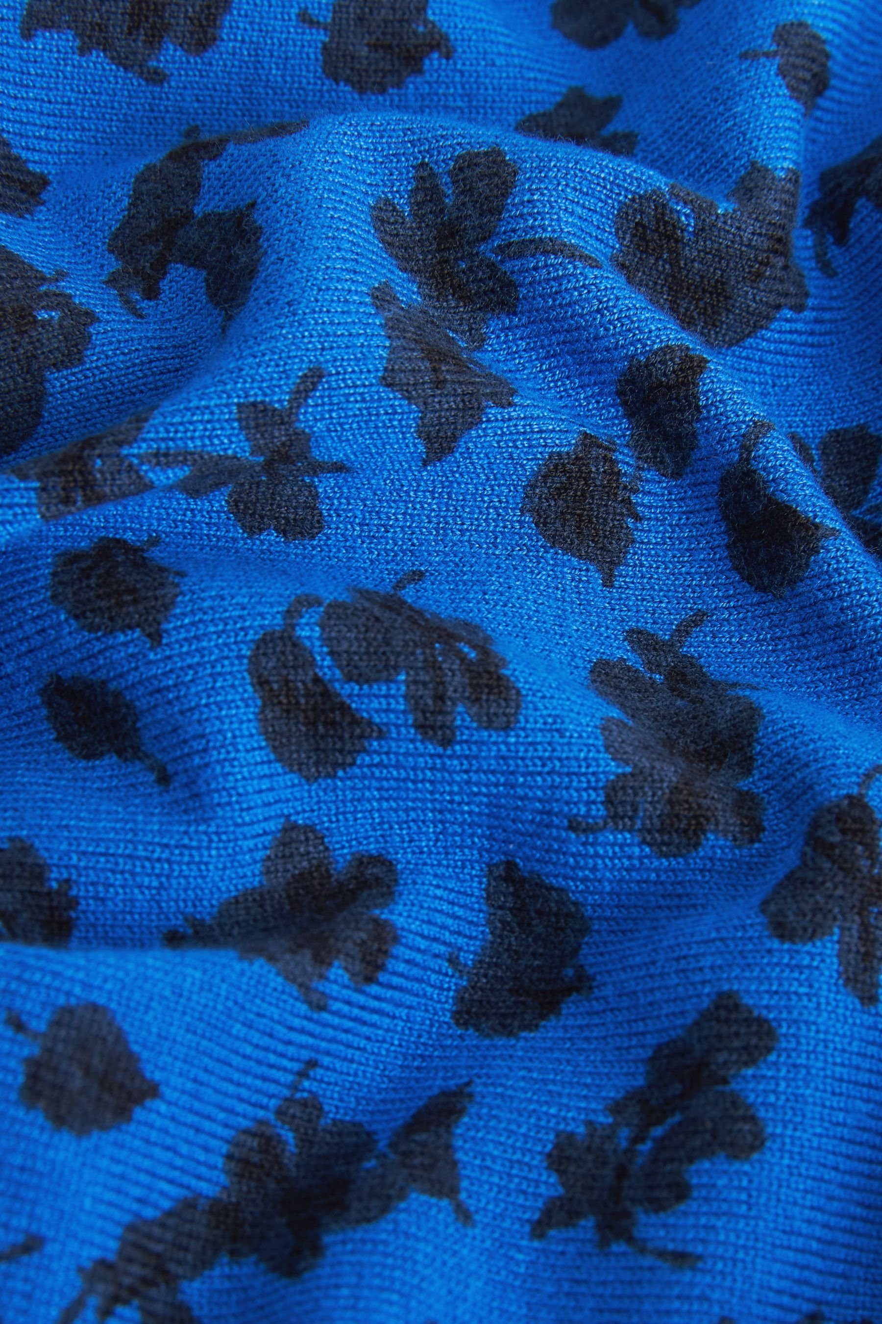(1-tlg) und Blue mit Print Rundhalsausschnitt Bright Rundhalspullover Pullover Next Floral