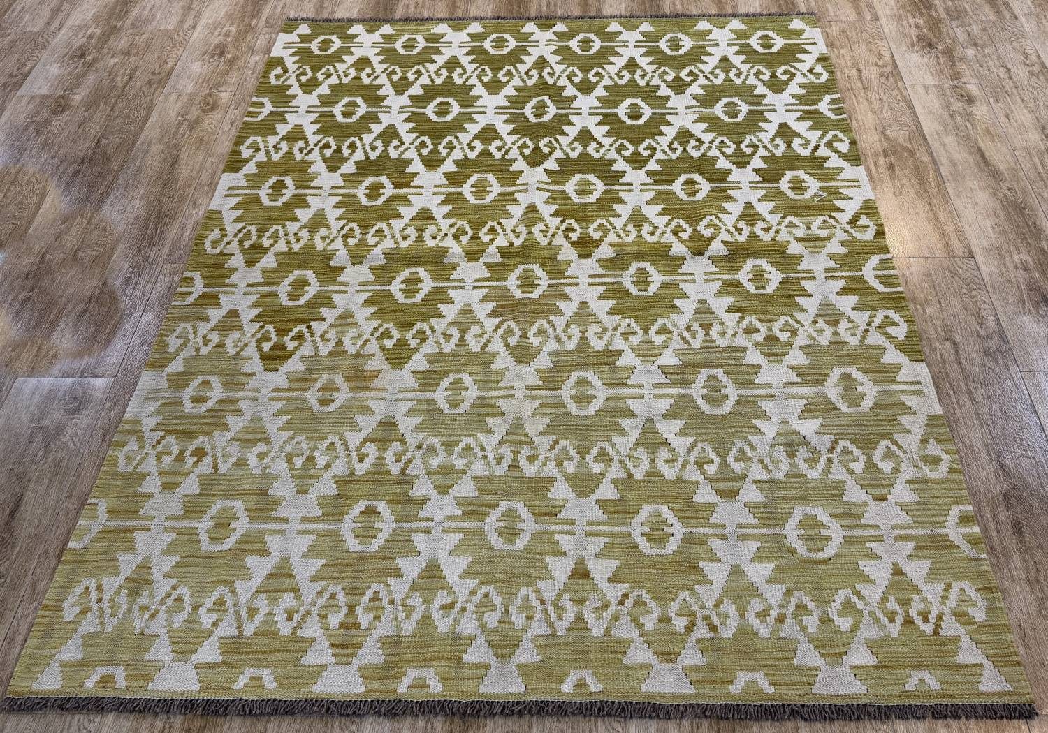 Rug Studios Teppich KELIM ORIGINAL HANDGEARBEITET, Rechteckig, Höhe: 5 mm, Handgefertigt, 153 x 192 cm, Gold
