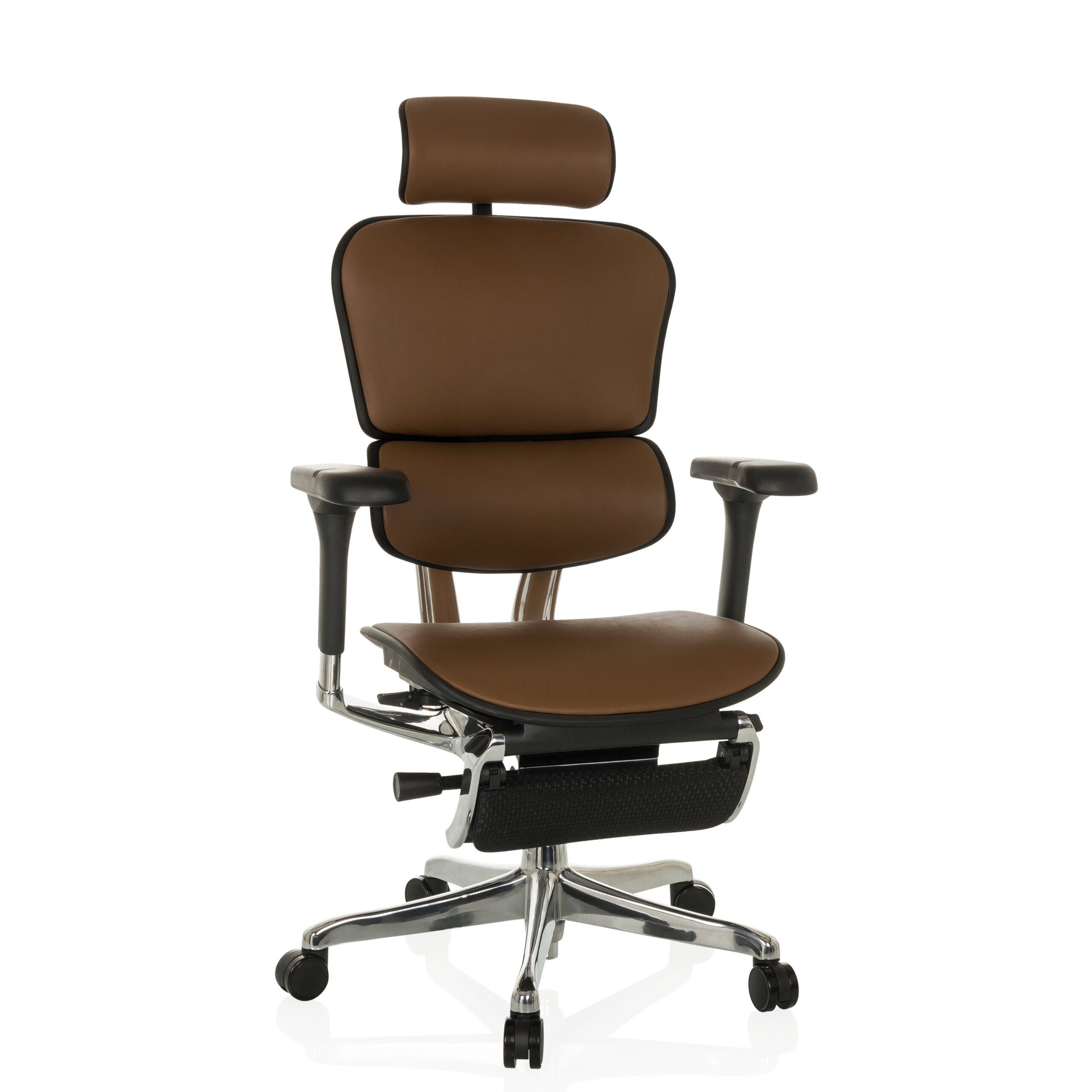 hjh OFFICE Drehstuhl Luxus Chefsessel Ergohuman Plus Legpro Gen2 Leder (1 St), Profi Bürostuhl Schreibtischstuhl ergonomisch