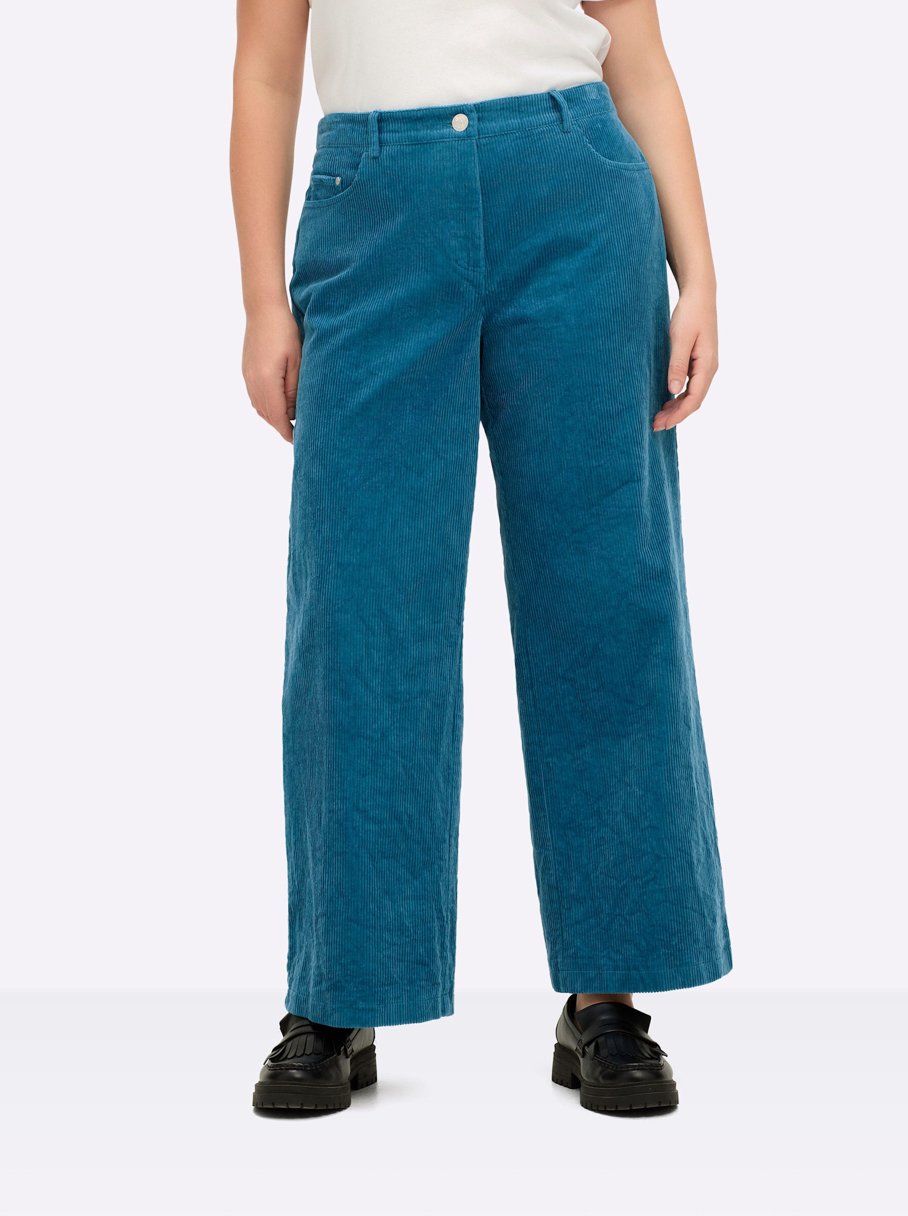 Sheego Jerseyhose Cordhose Innenbeinlänge ca. 80 günstig online kaufen