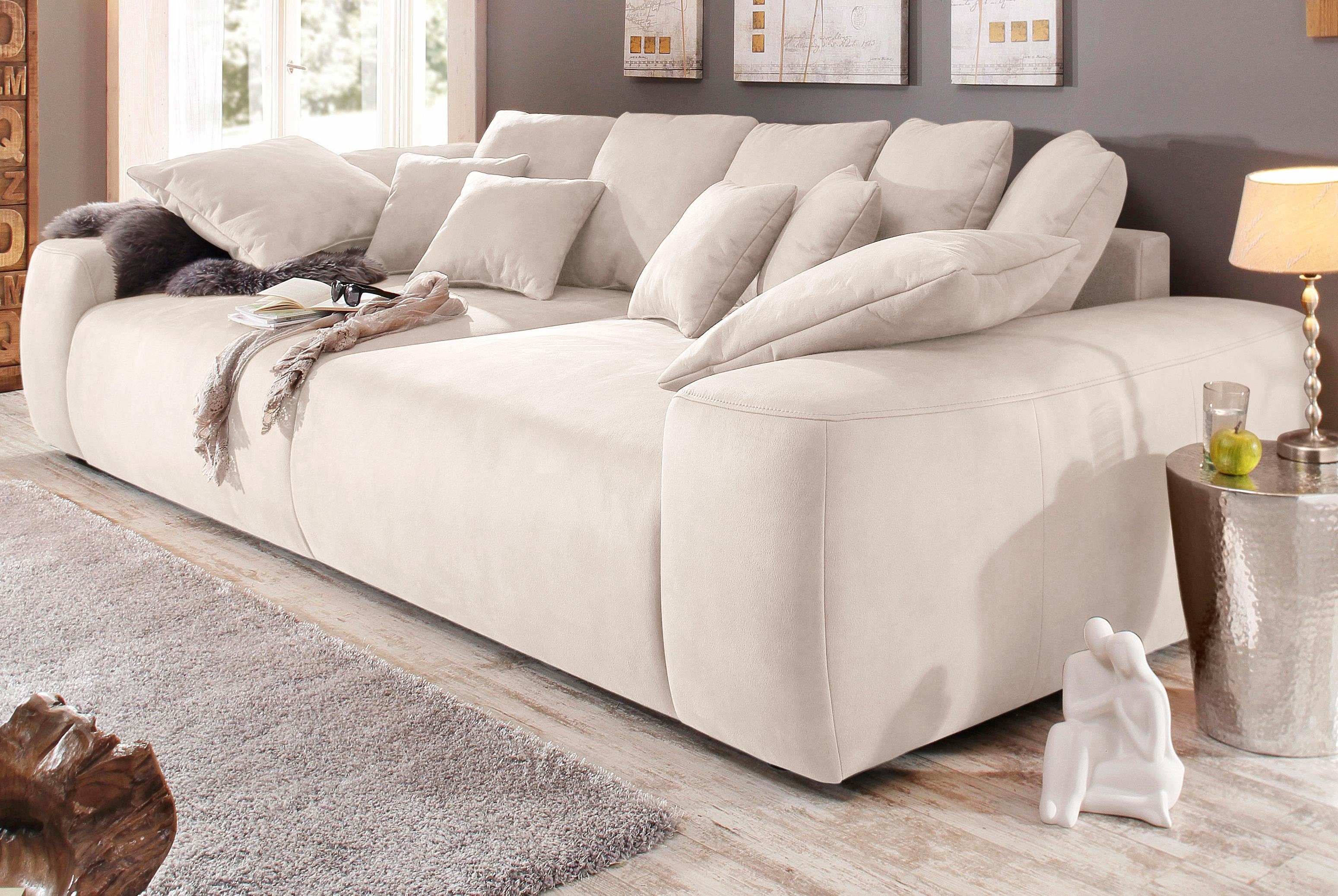 Home affaire Big-Sofa Glamour, Boxspringfederung, Breite 302 cm, Lounge Sofa mit vielen losen Kissen