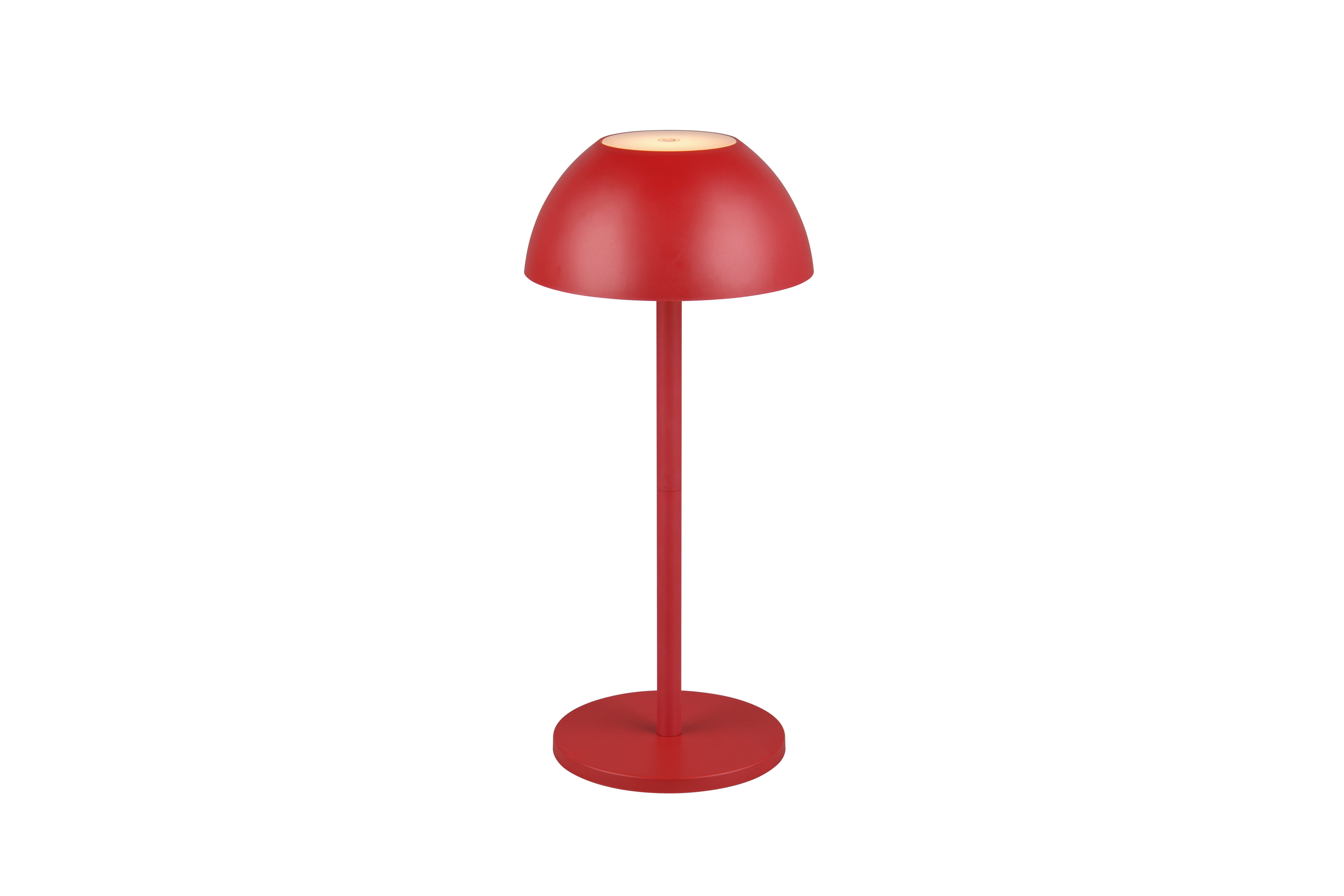 lightling LED Tischleuchte Robert, LED fest integriert, Warmweiß, 4 fach Touch, Akkubetrieb, USB-C, Outdoor geeignet, rot