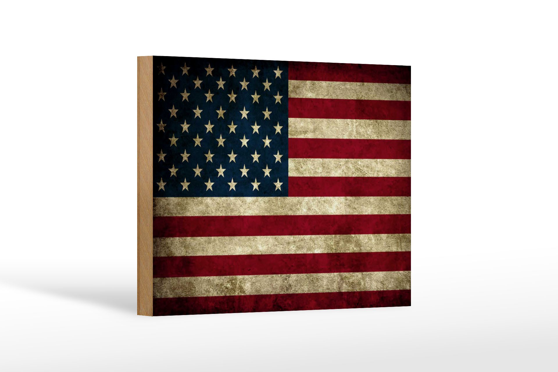 Femer GmbH Holzbild Flagge 18x12 cm Vereinigte Staaten Amerika USA, Flaggen (1 St), Glatte Holzfaserplatte (MDF), vorn beschichtet