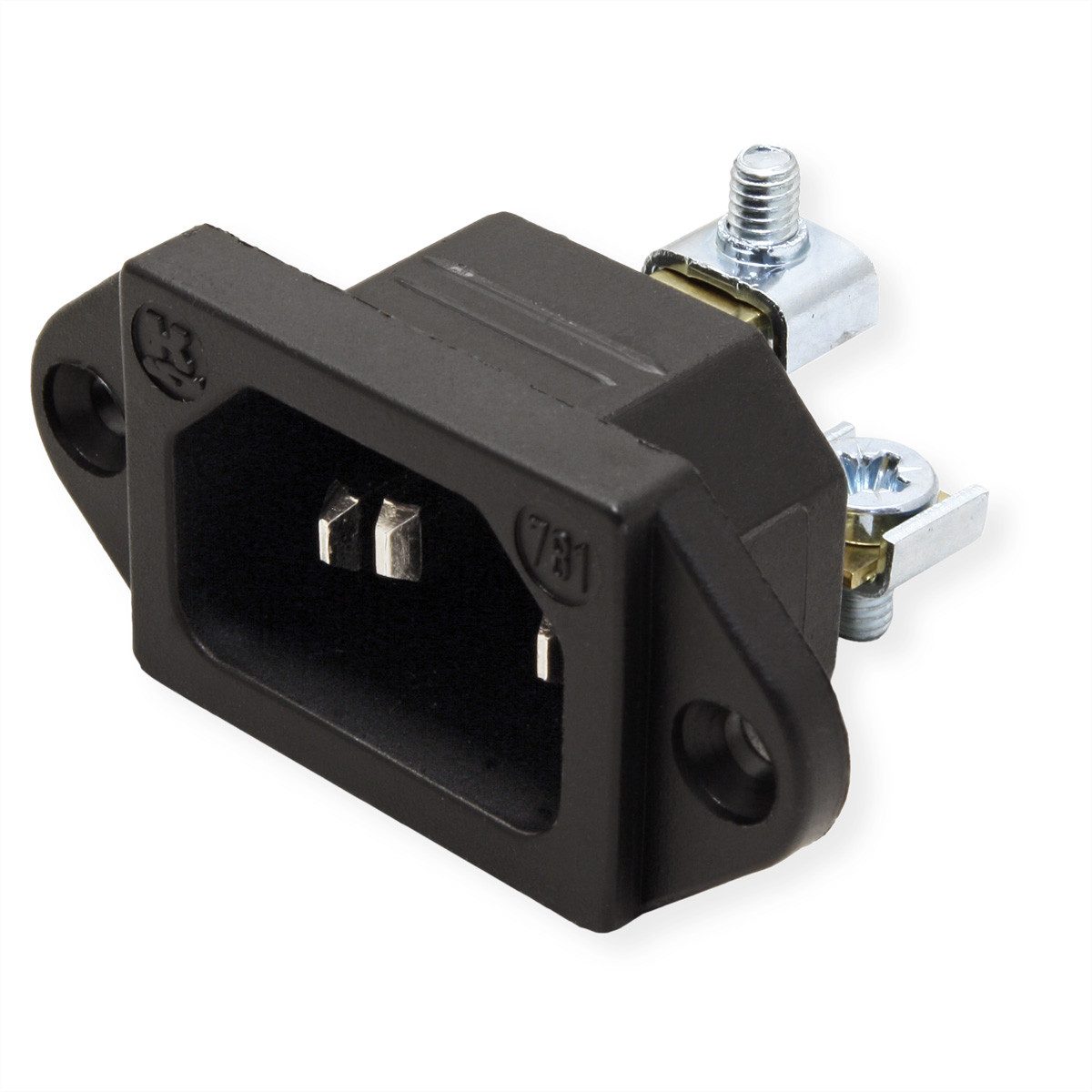 Bachmann Kaltgerätestecker IEC320 C14 Stromadapter, 0 cm, schwarz, Schraubanschluß, 917.170