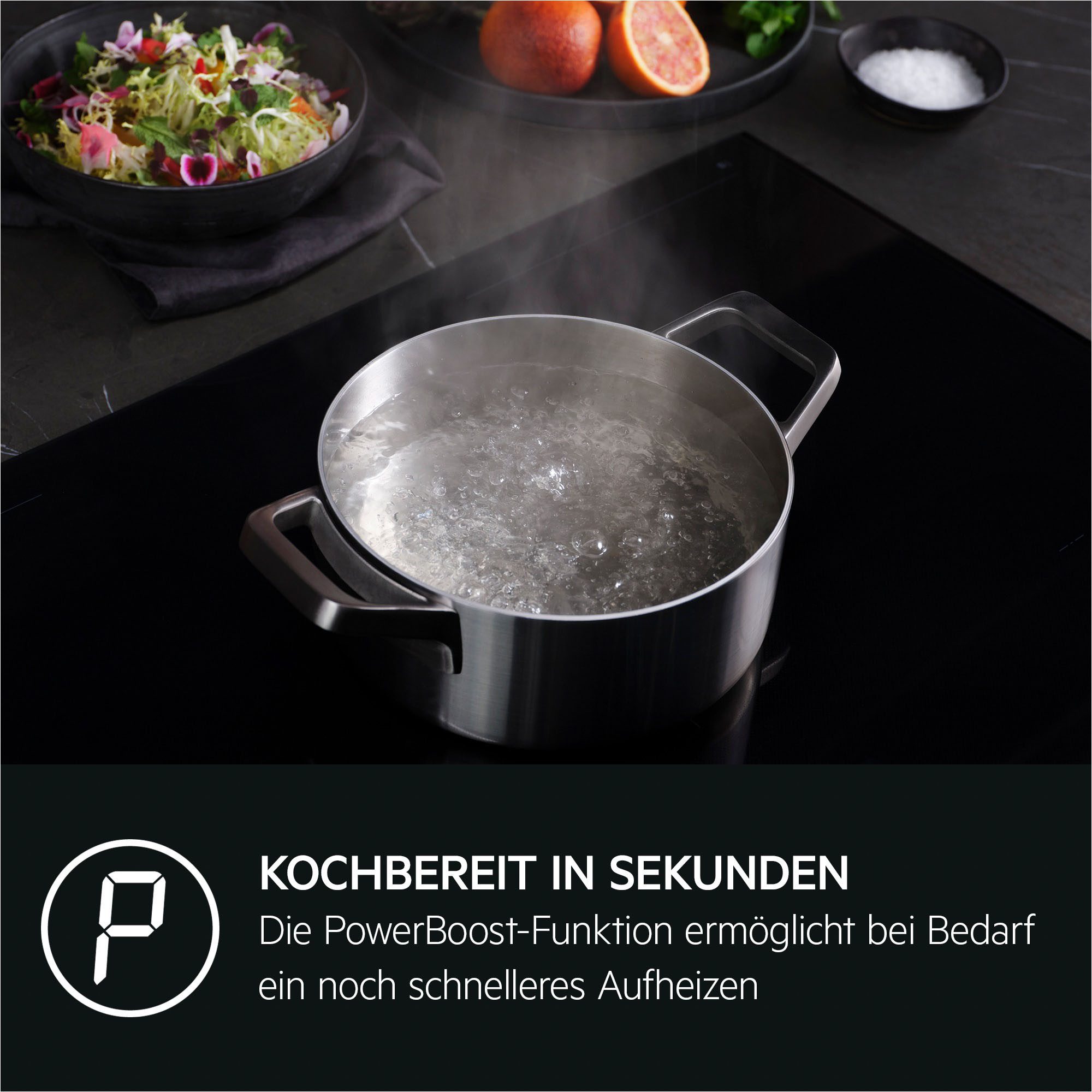AEG Induktions-Kochfeld Serie 6000 TO64IC00XB, Kochbereit in Sekunden – PowerBoost sorgt für blitzschnelle Hitze – Bild 5 von 5