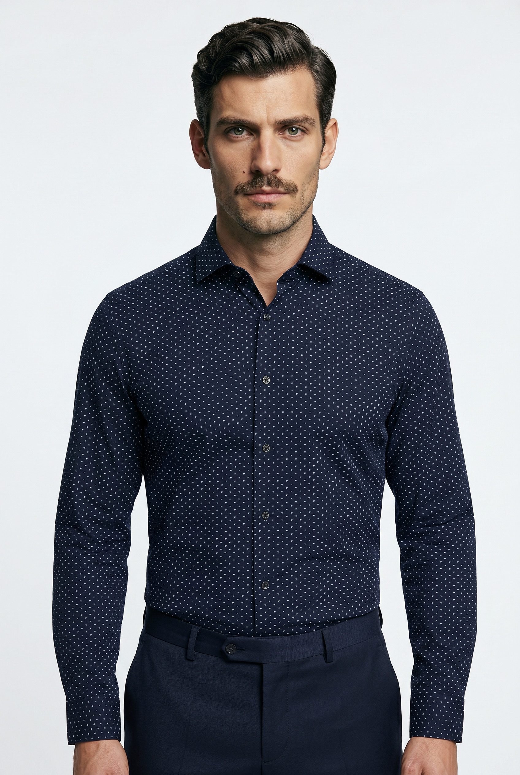 HUGO Businesshemd Kenno Easy Care Stretch-Jersey Kentkragen, Slim Fit