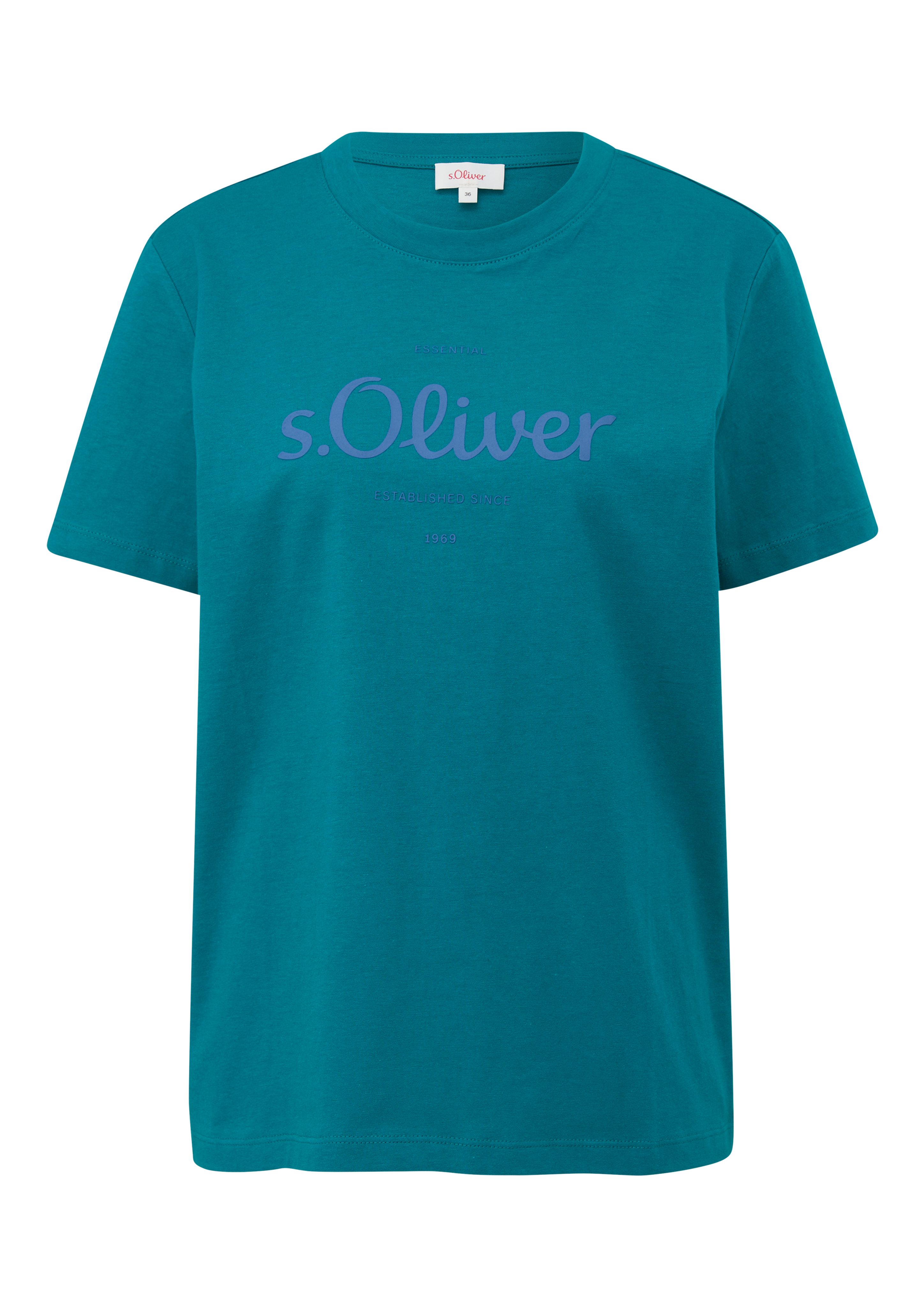 s.Oliver T-Shirt mit Logodruck vorne blue green | T-Shirts