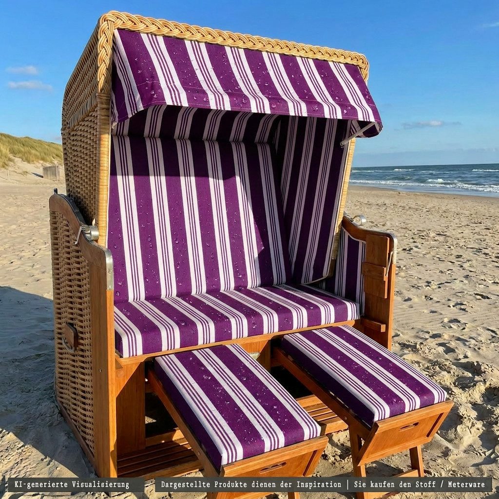 novely® Stoff Abverkauf, CORDOBA UV ACRYL Markisenstoff Strandkorb Outdoor Stoff, UV-Beständig, Schmutzabweisend, Robust, Meterware, 1lfm