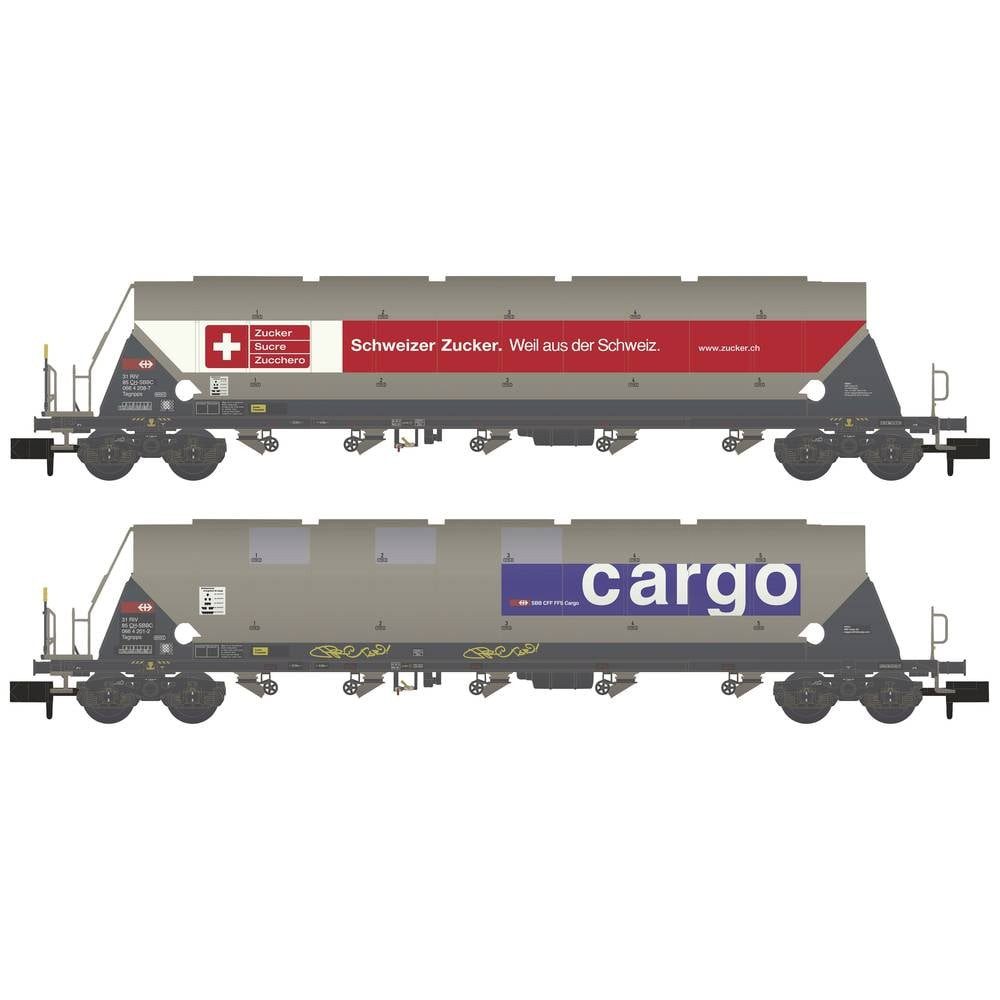 Hobbytrain Güterwagen N 2er-Set Silowagen Taggnpps der SBB Cargo H23479