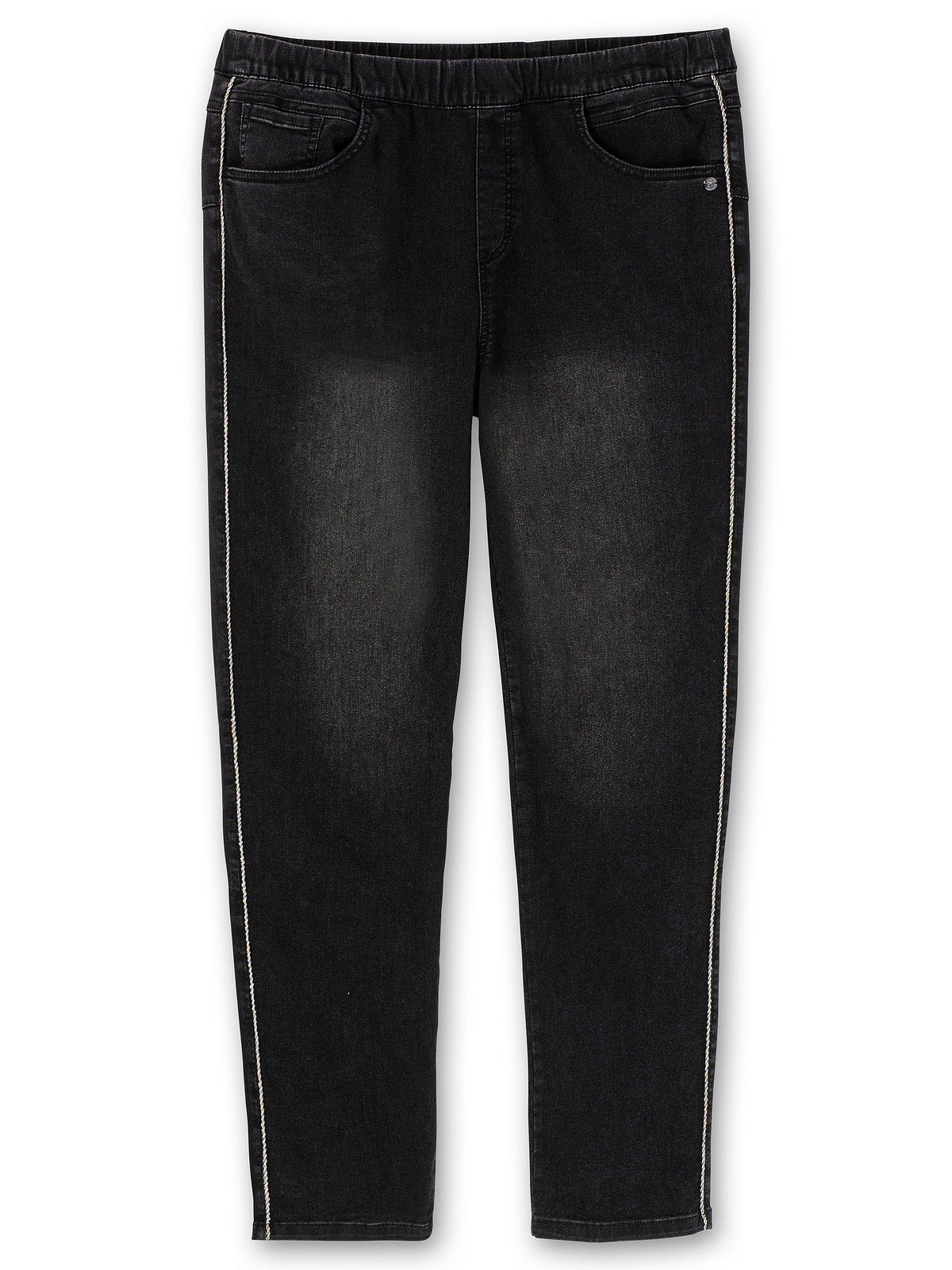 Sheego Stretch-Jeans Große seitlichen mit Glitzer-Pipings Größen