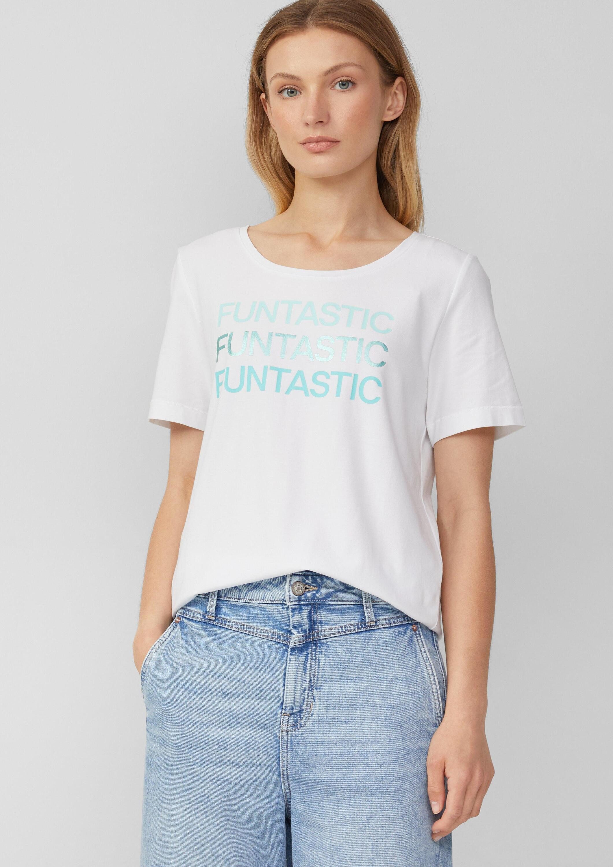 s.Oliver Kurzarmshirt T-Shirt T-Shirt aus Baumwollstretch mit Print