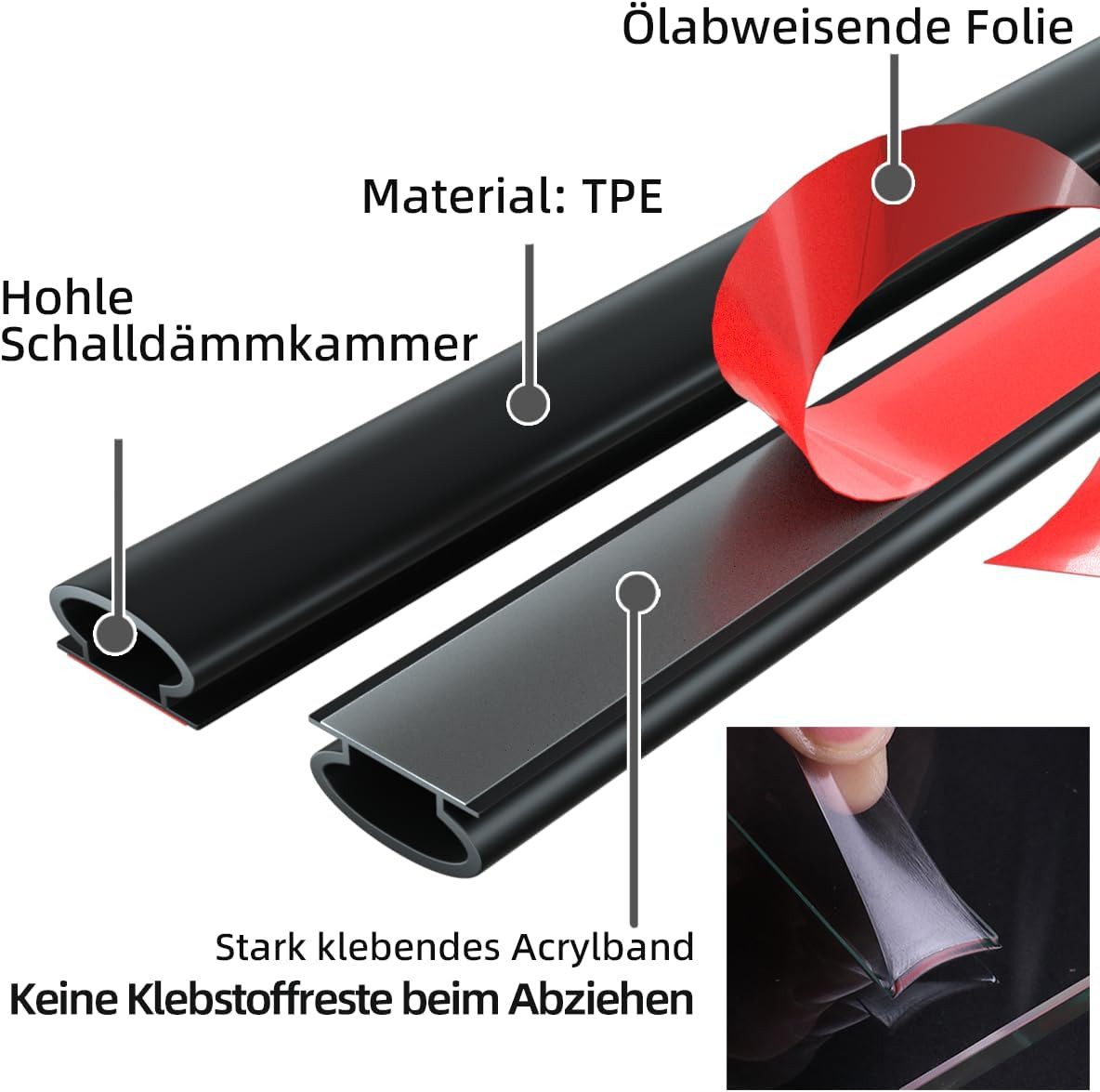 FELIXLEO Dichtungsband Türdichtung Dichtungsband Selbstklebend, Flexibel, Wasserdicht 6M, (1-St) – Bild 3 von 5