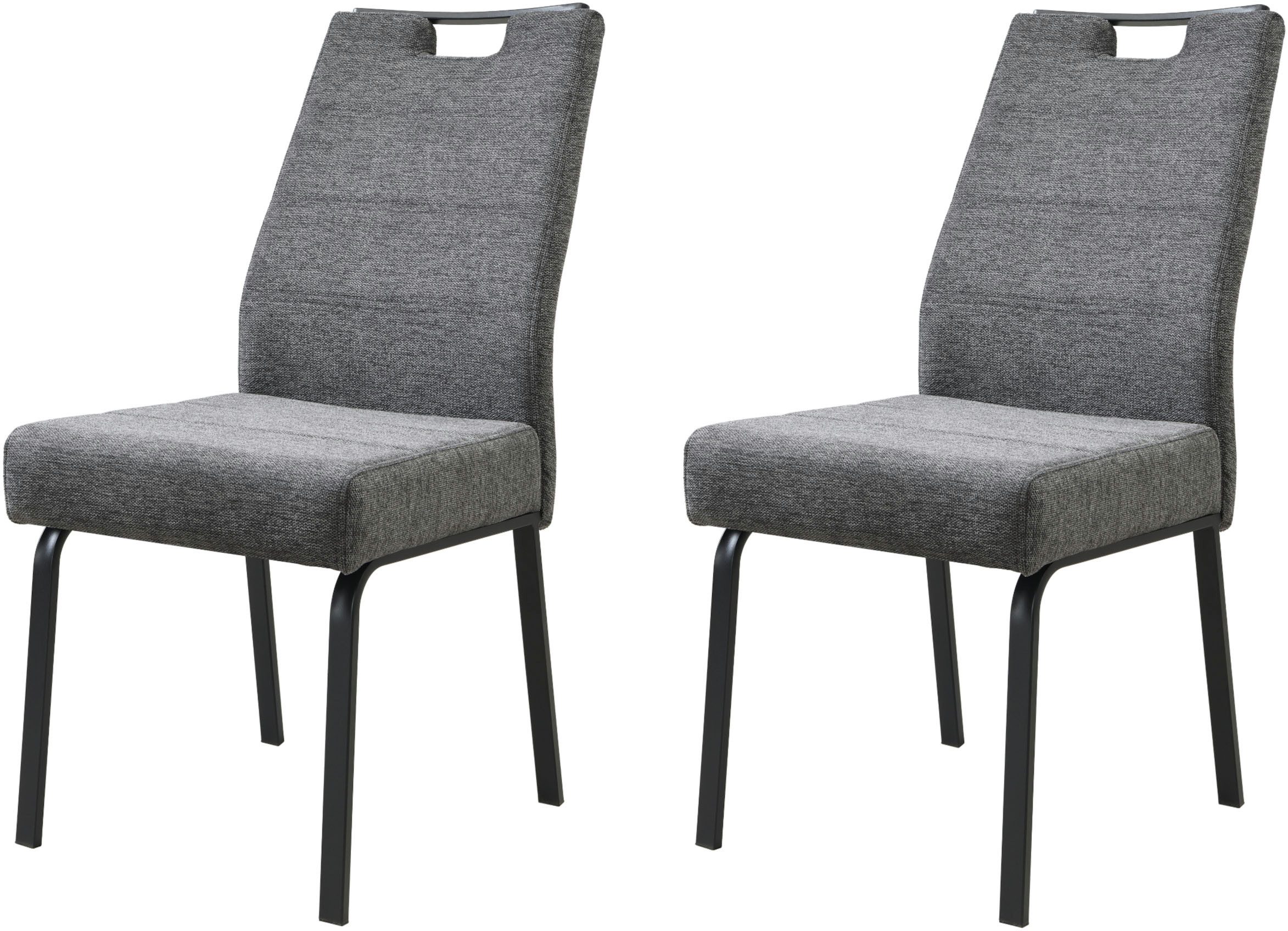HELA 4-Fußstuhl ELVAS (Set, 2 St), XL-Sitzbreite, mit Federkorb, 140kg belastbar