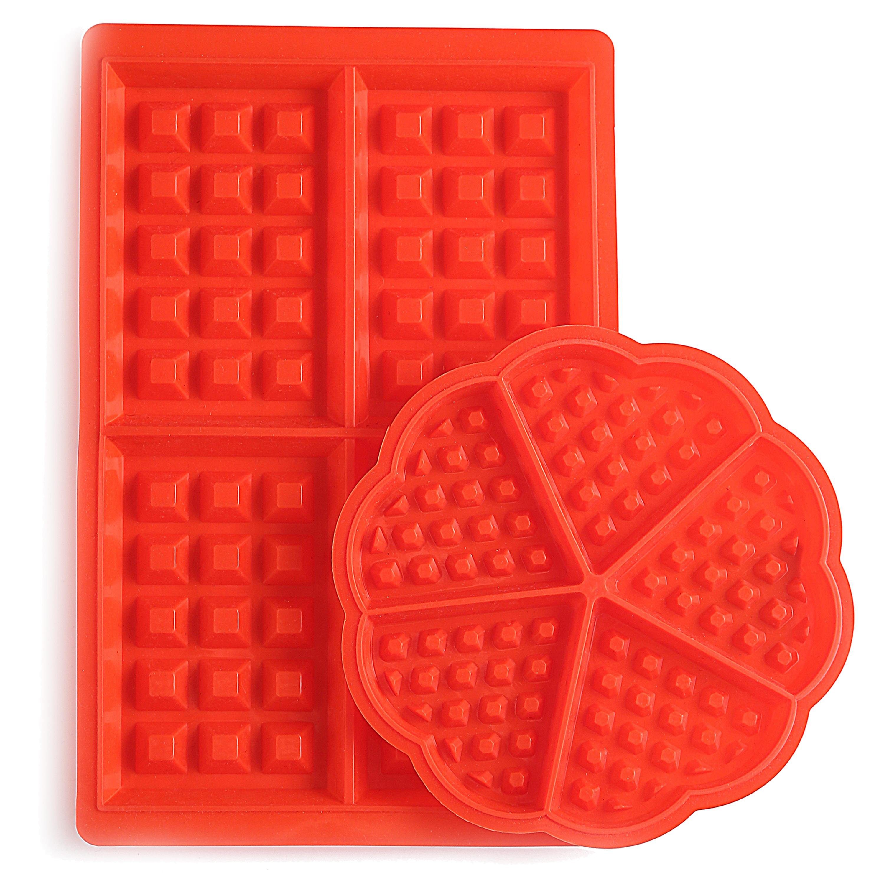 Praknu Silikonform Waffelform Set Silikon, (Set 2-tlg), Backform